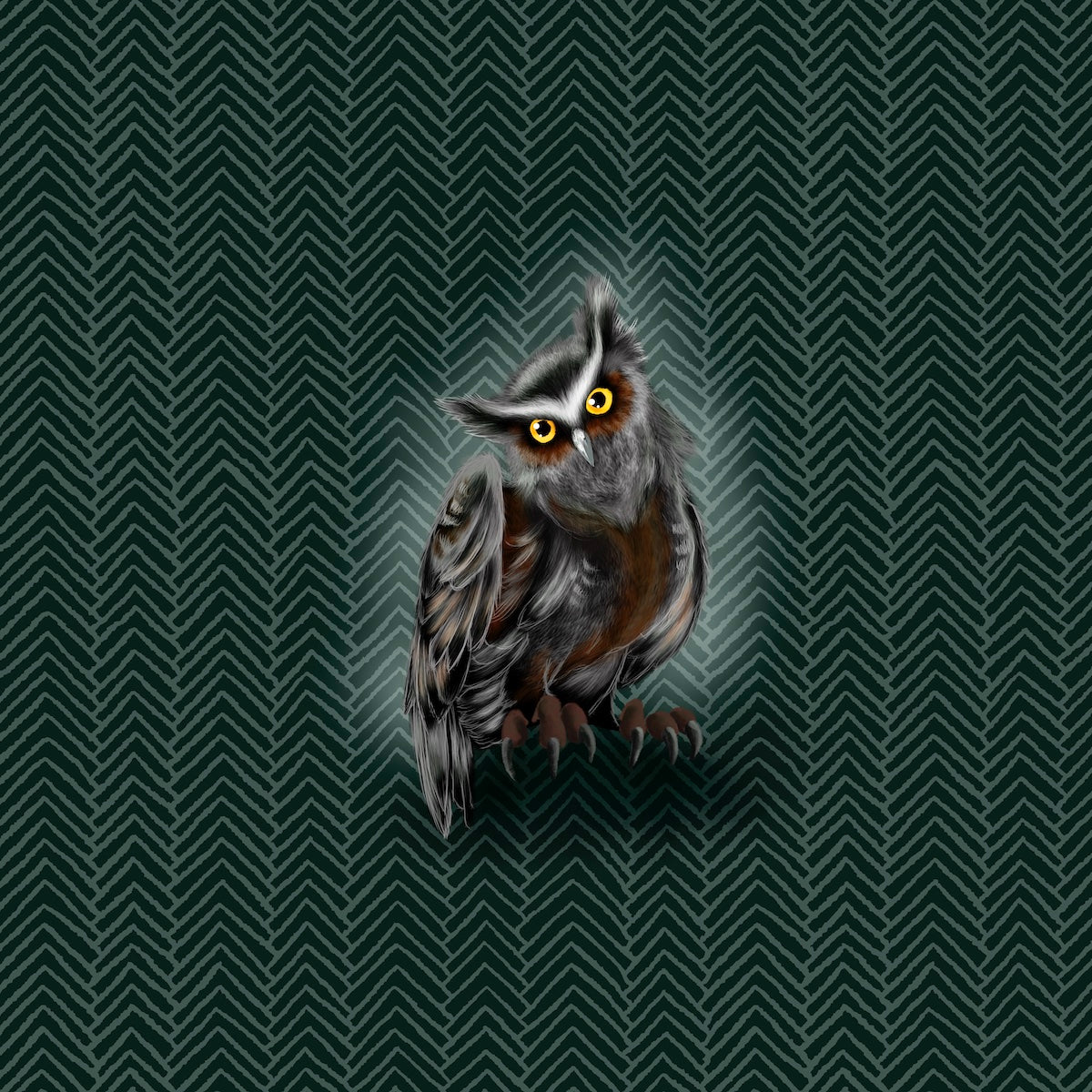 Bio-Sommersweat Owl at Night greygreen