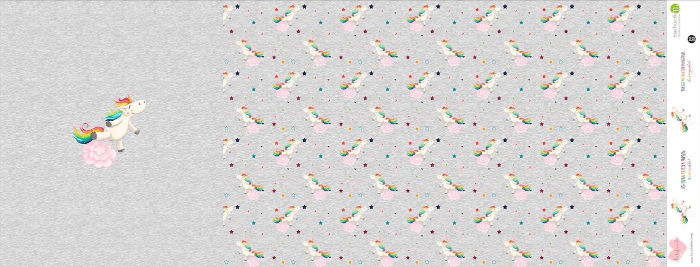 Bio-Jersey Glitzereinhorn graumeliert