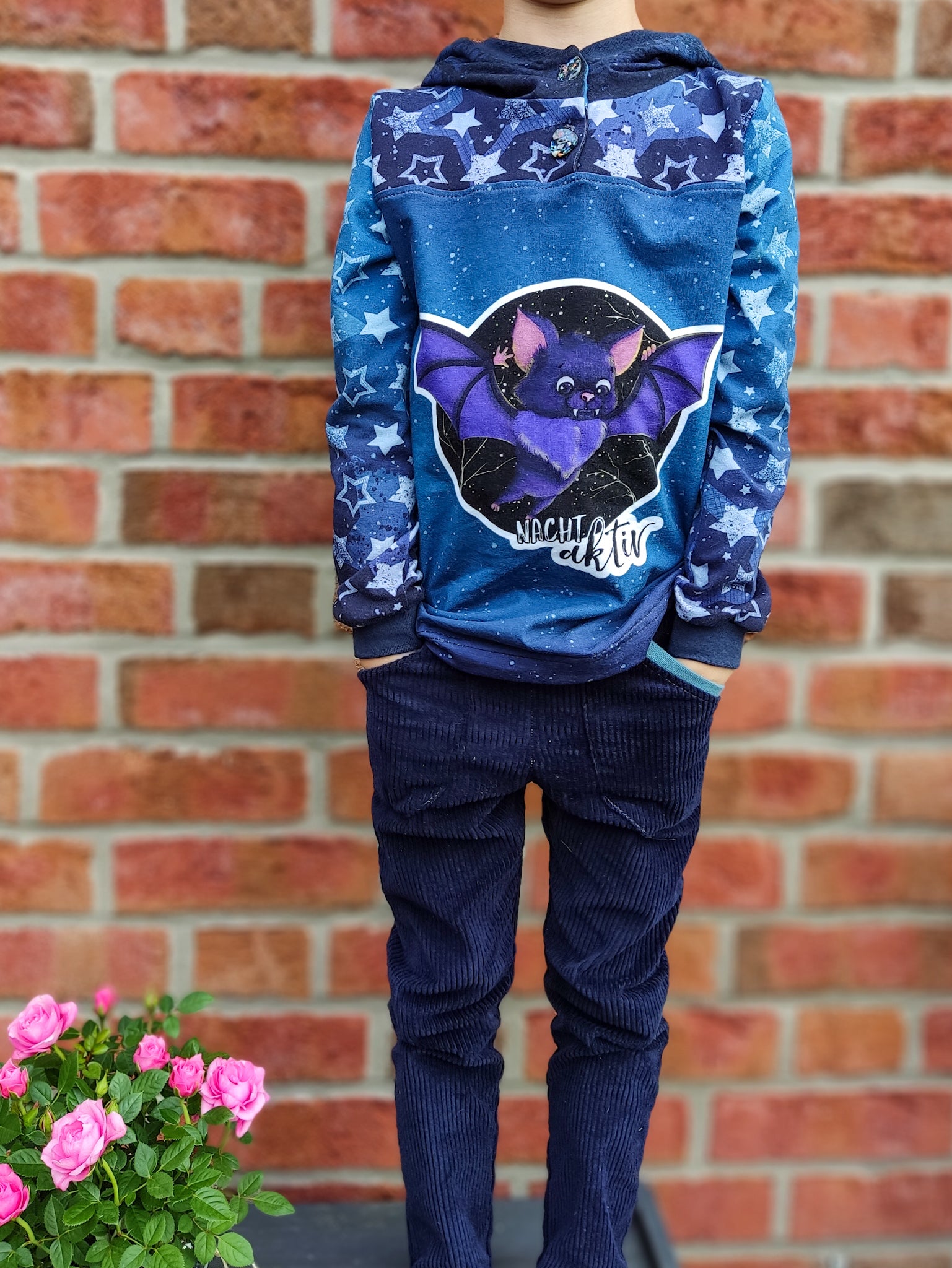 Bio-Jersey Fledermaus nachtaktiv Verlauf dunkelblau