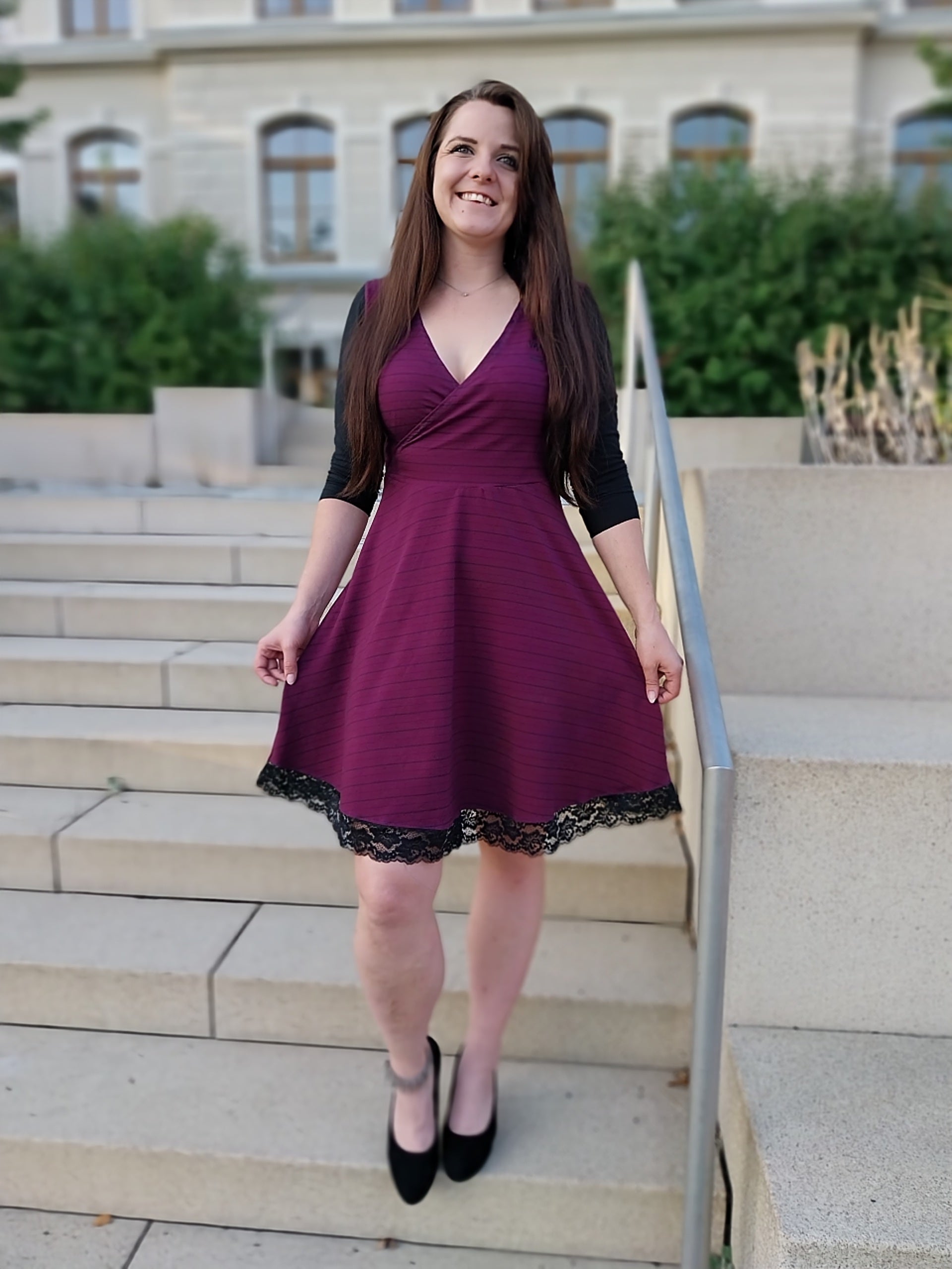 0,5m Bio-Jersey Fledermaus nachtaktiv Kombi-Stripes bordeaux