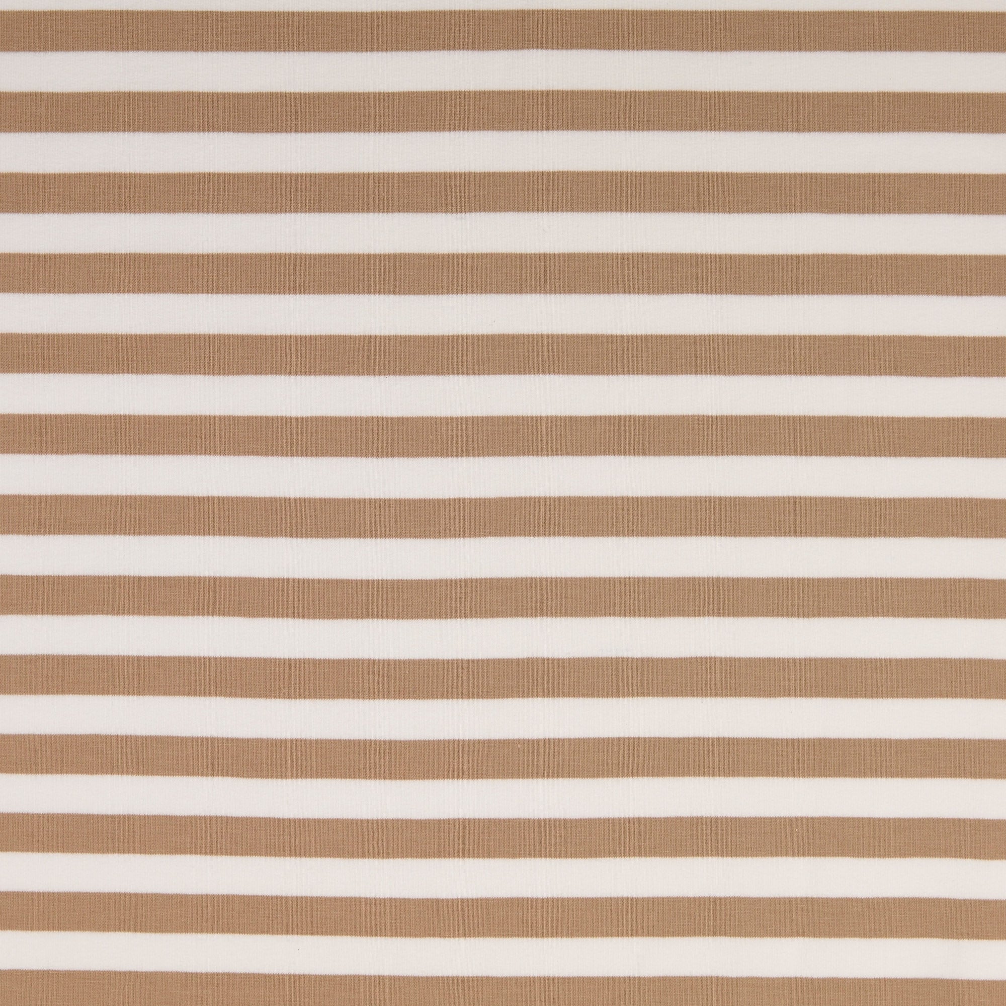 0,5m Sommersweat Stripes "Mandy" braun weiß