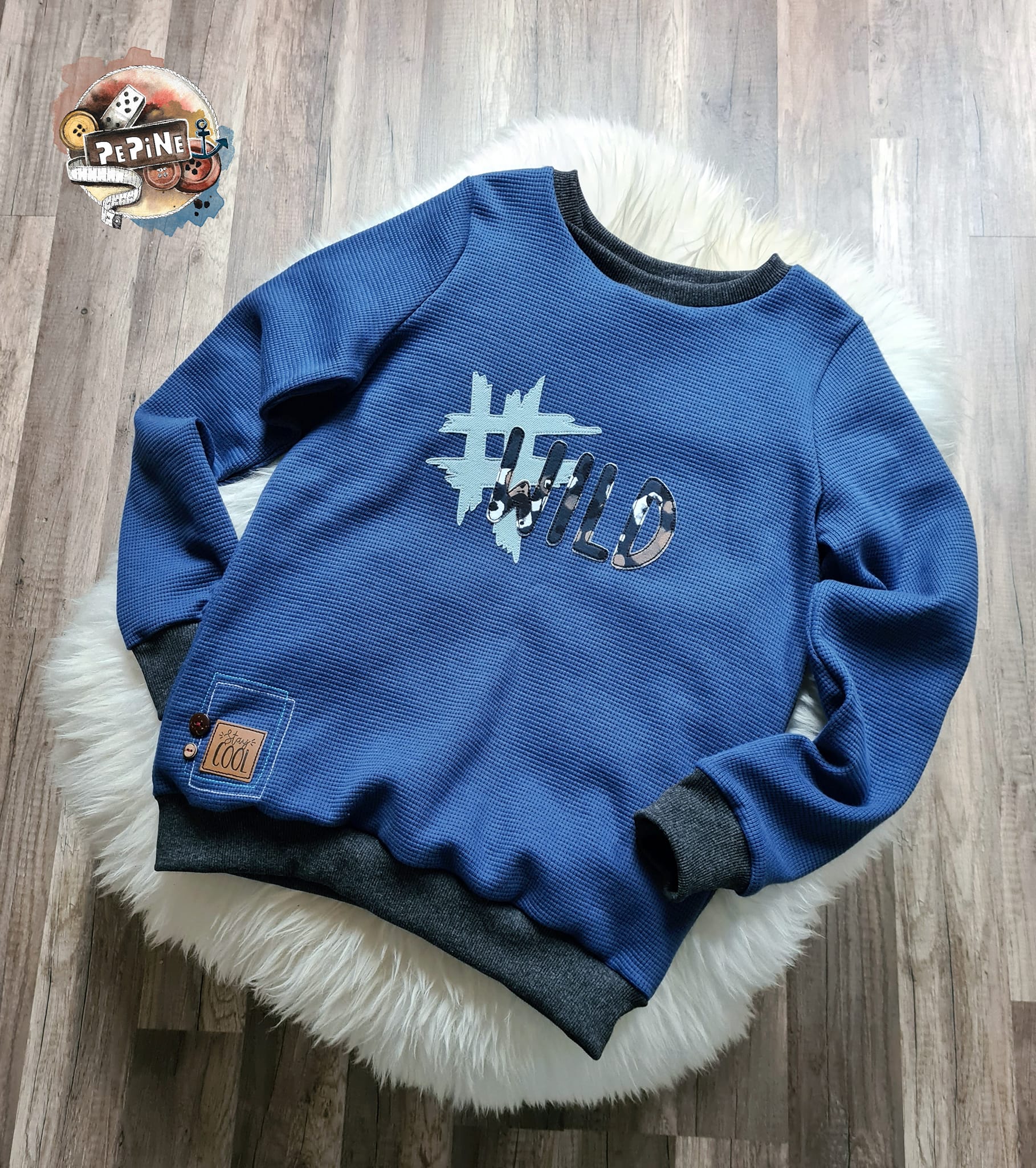 0,5m Ökotex 100 - Waffel-Jersey blue