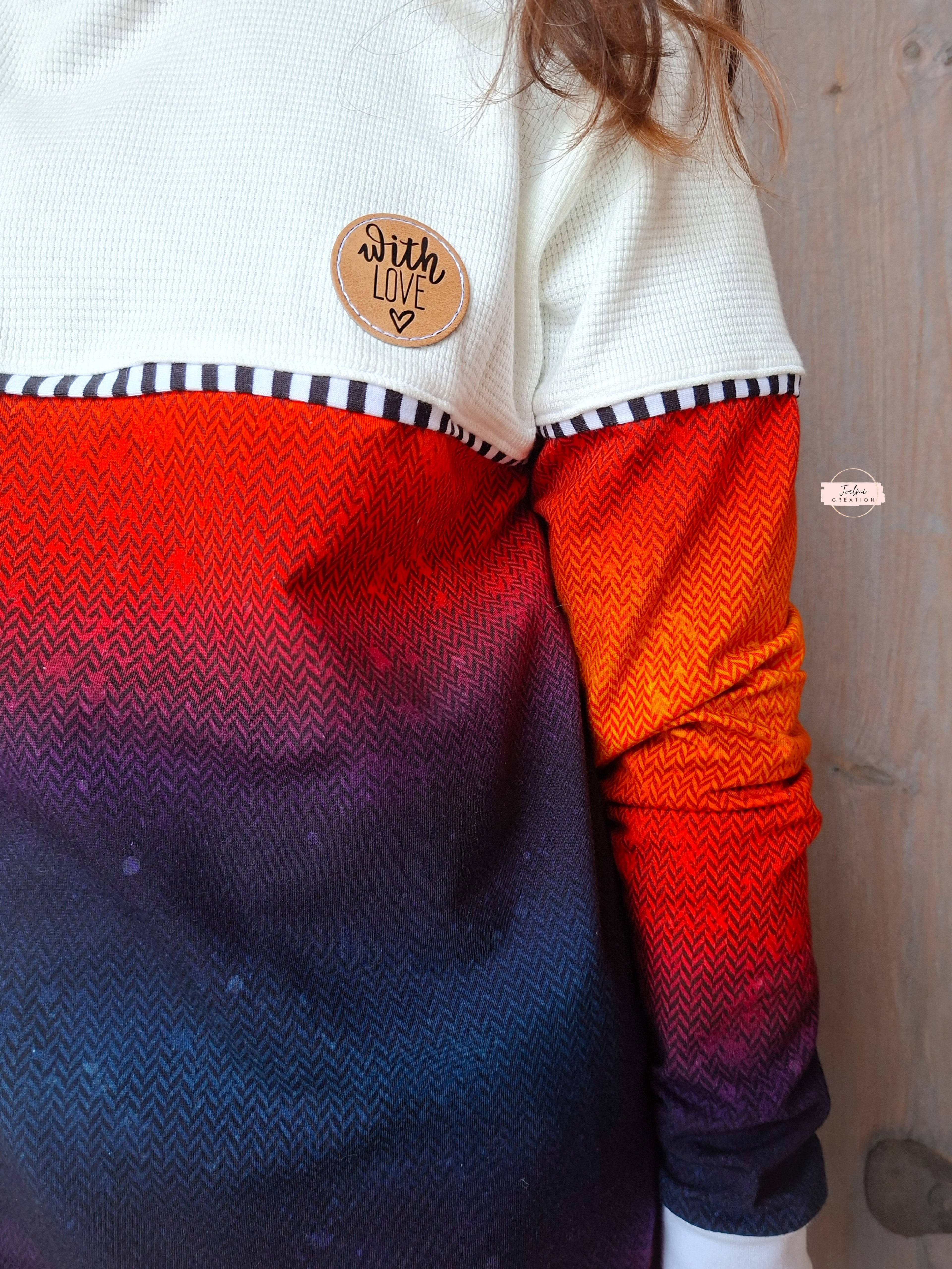 0,5m Bio-Sommersweat Fischgrät Dirty Herringbone gradient sunset 03