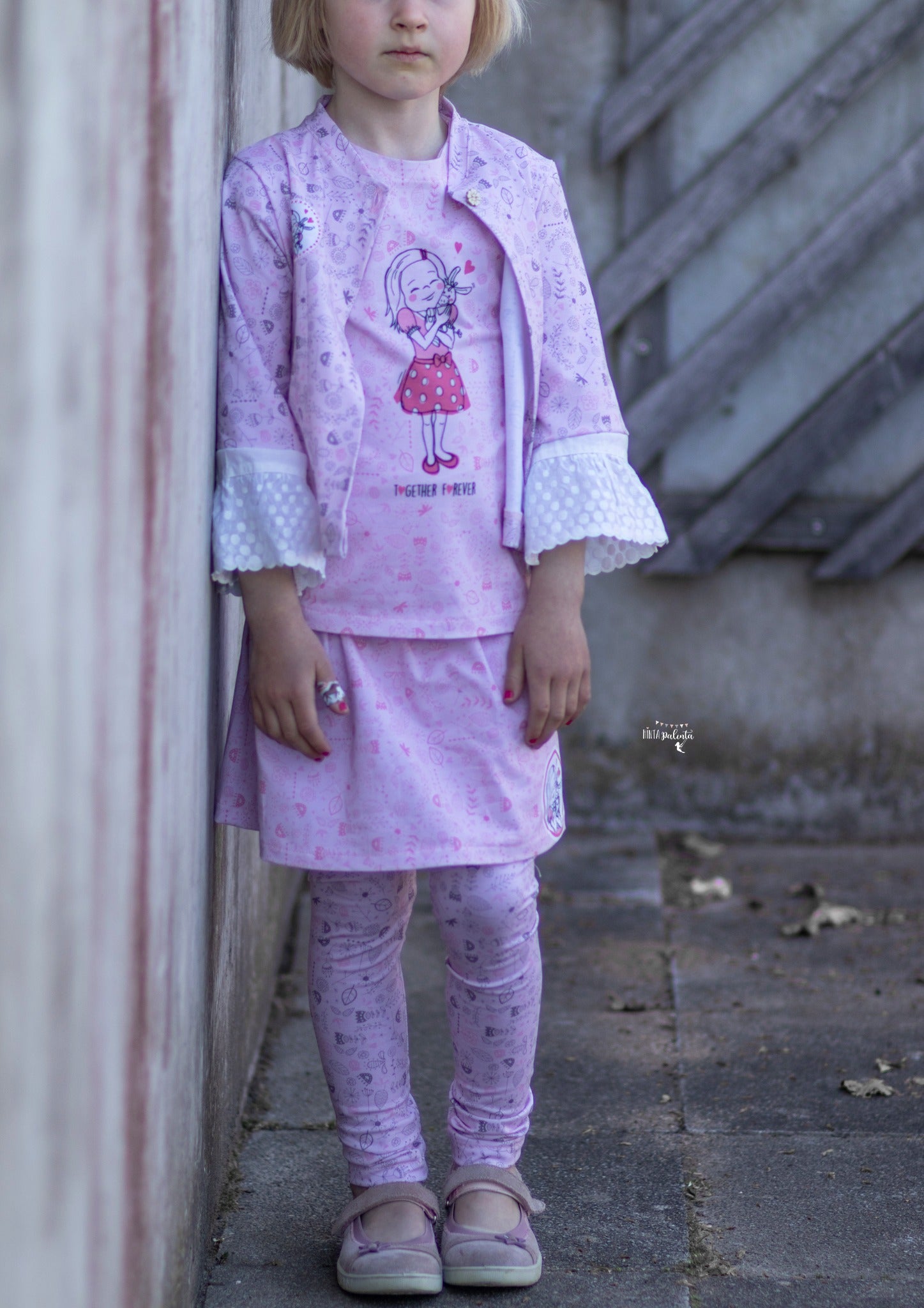 Bio-Jersey Together Forever rosa - Rapport ca. 65-70cm lang
