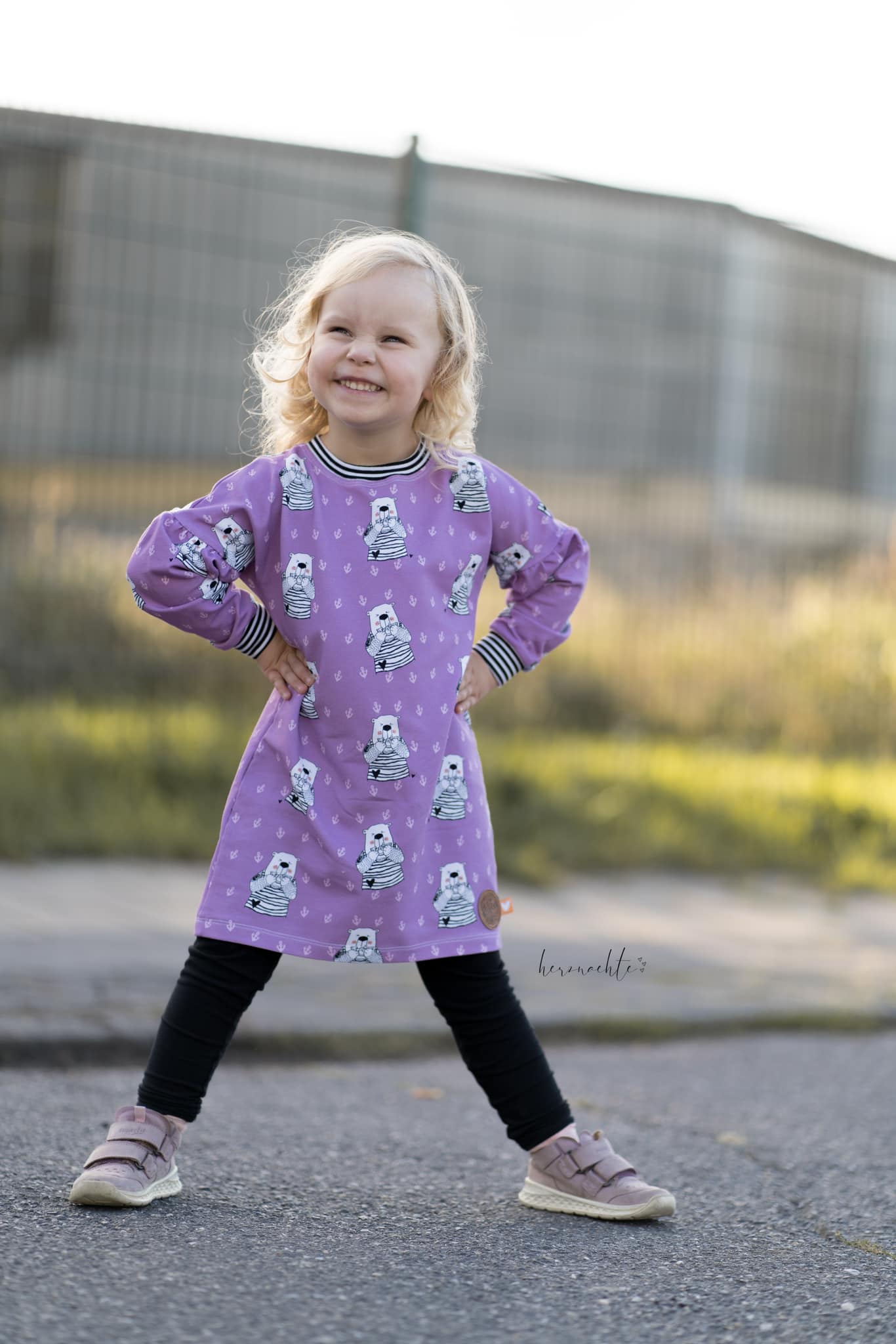 0,5m Bio-Sommersweat Zitronenbär mauve