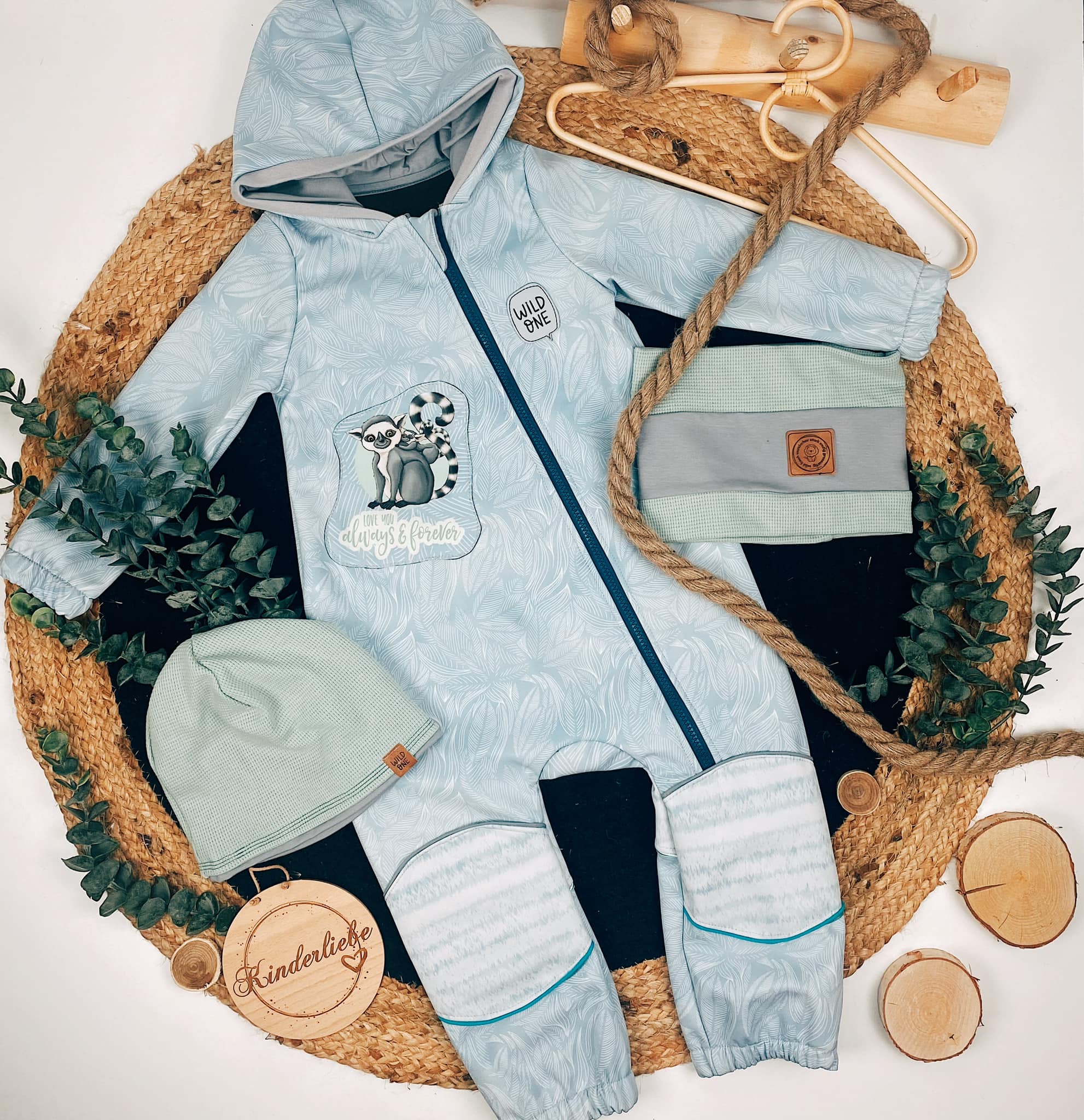 Softshell LemurenLIEBE taubenblau