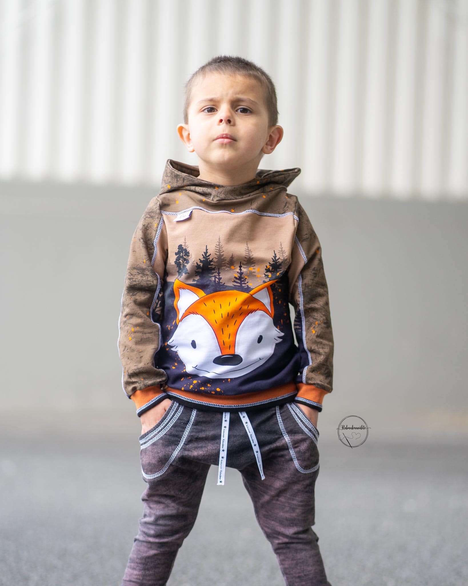 Bio-Sommersweat Limited Edition Waldfreunde Schlaufuchs braun - Rapport ca. 60-65cm lang