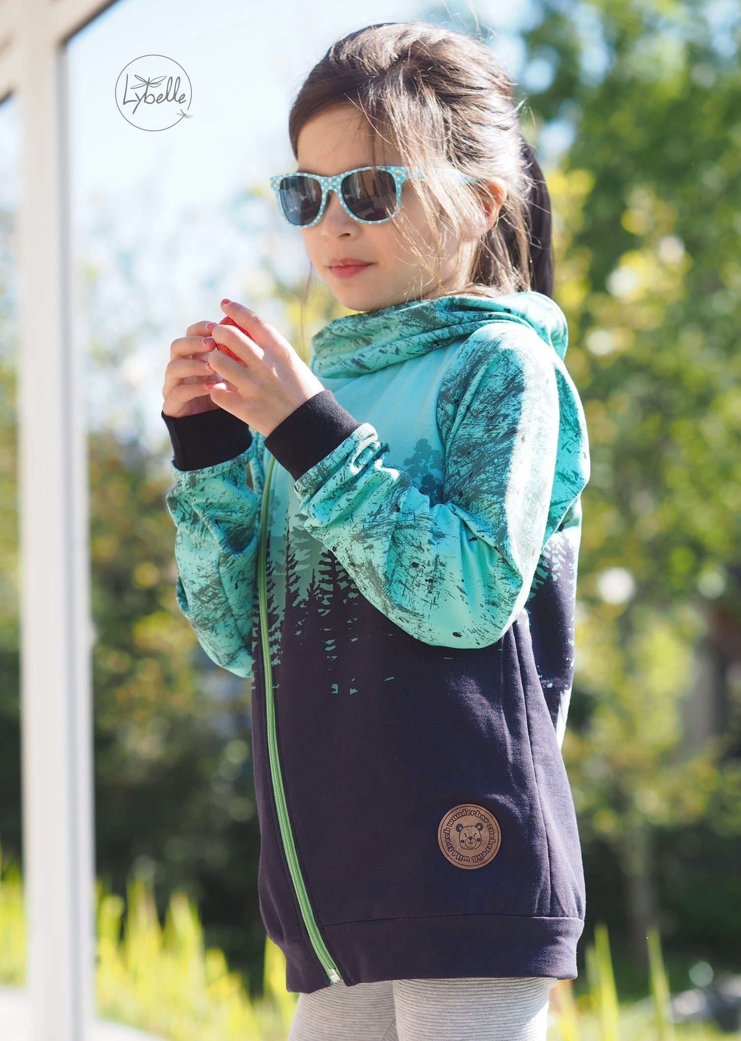 Bio-Sommersweat Limited Edition Waldfreunde Frechdachs türkis - Rapport ca. 60-65cm lang