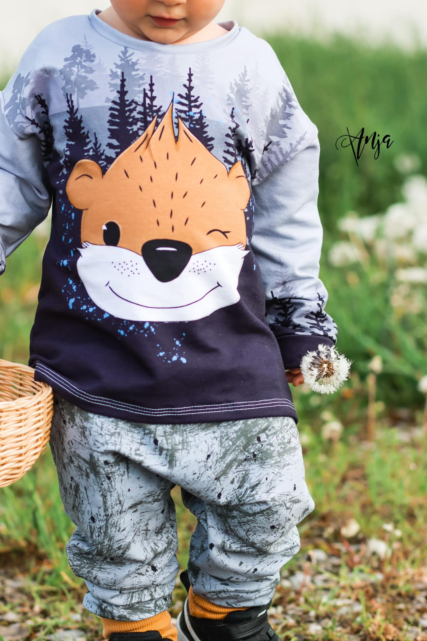 Bio-Sommersweat Limited Edition Waldfreunde Otti Otter grau - Rapport ca. 60-65cm lang