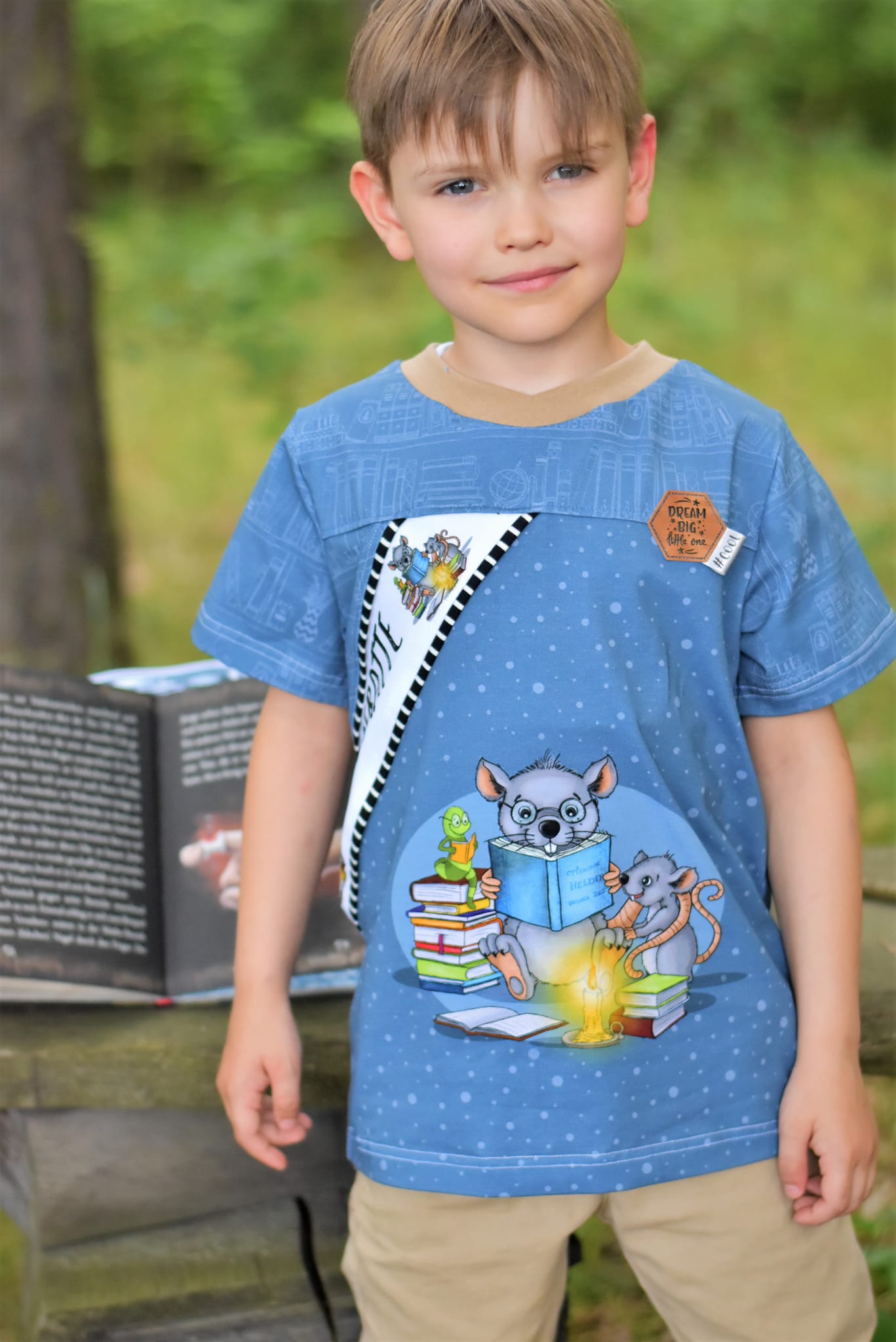 Bio-Jersey Leseratte nebelgrau