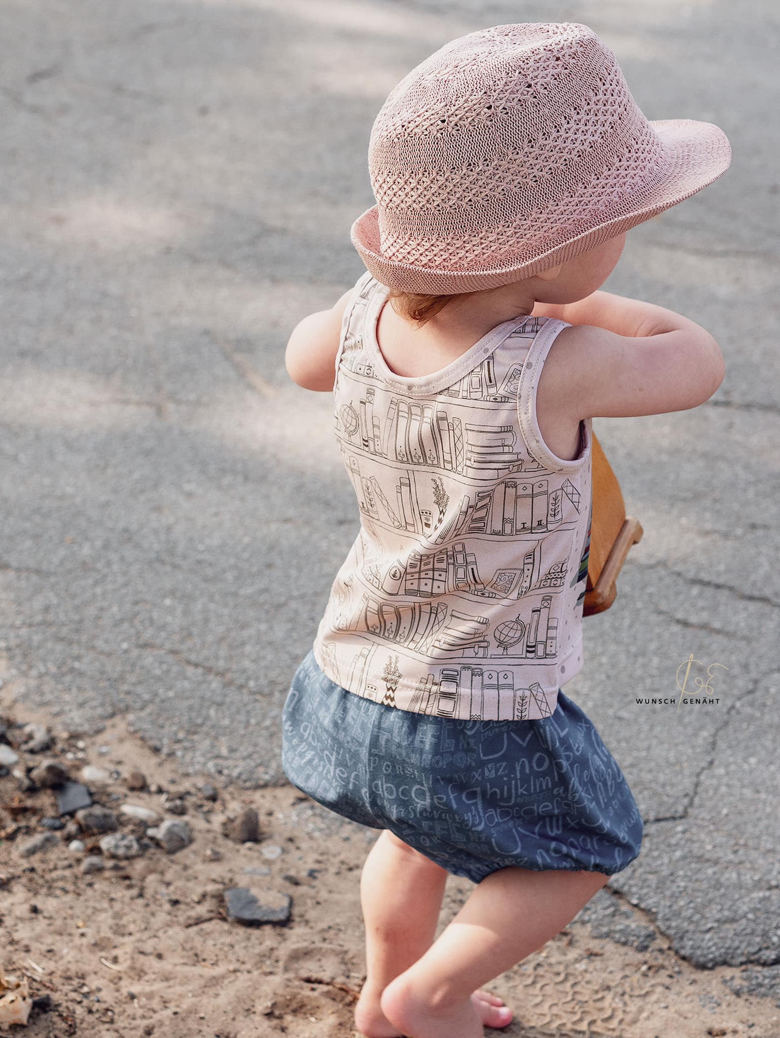 0,5m Bio-Jersey Leseratte ABC-Kombi nebelgrau