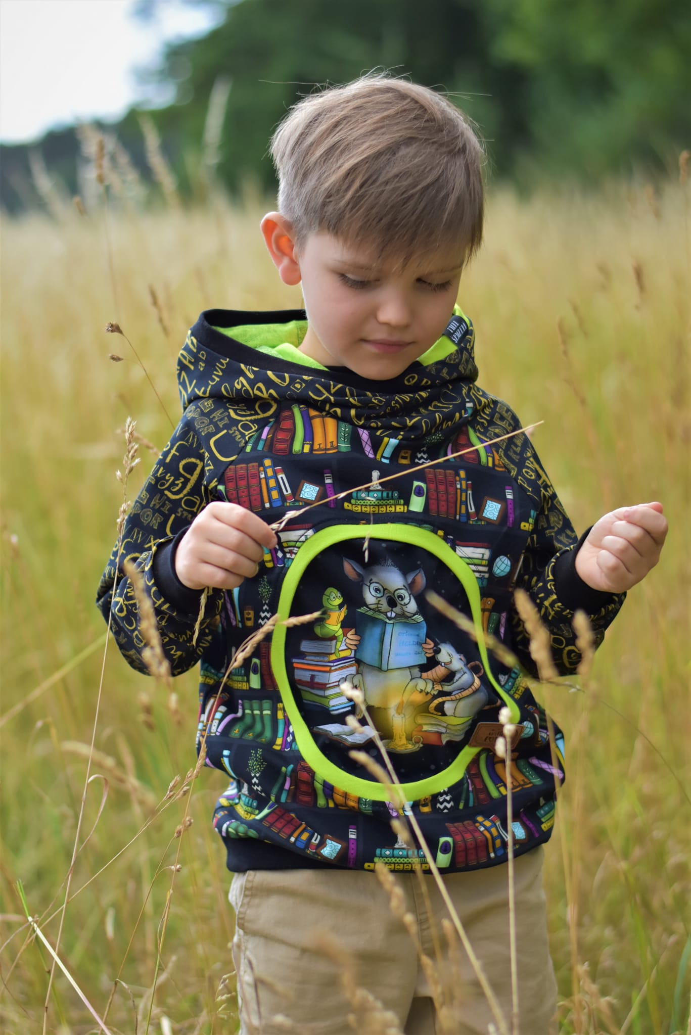 Bio-Jersey Leseratte schwarz