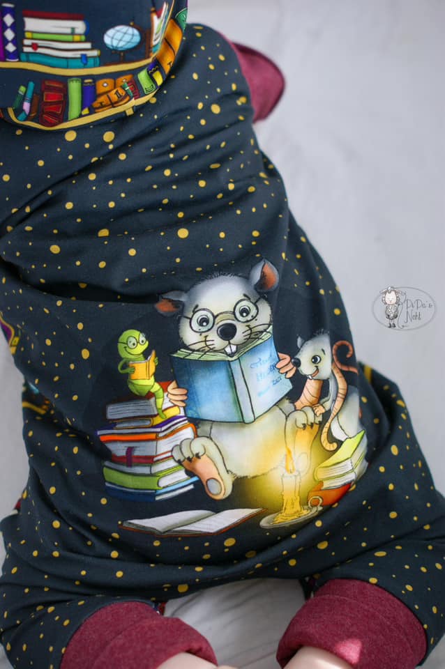 Bio-Jersey Leseratte goldanthrazit