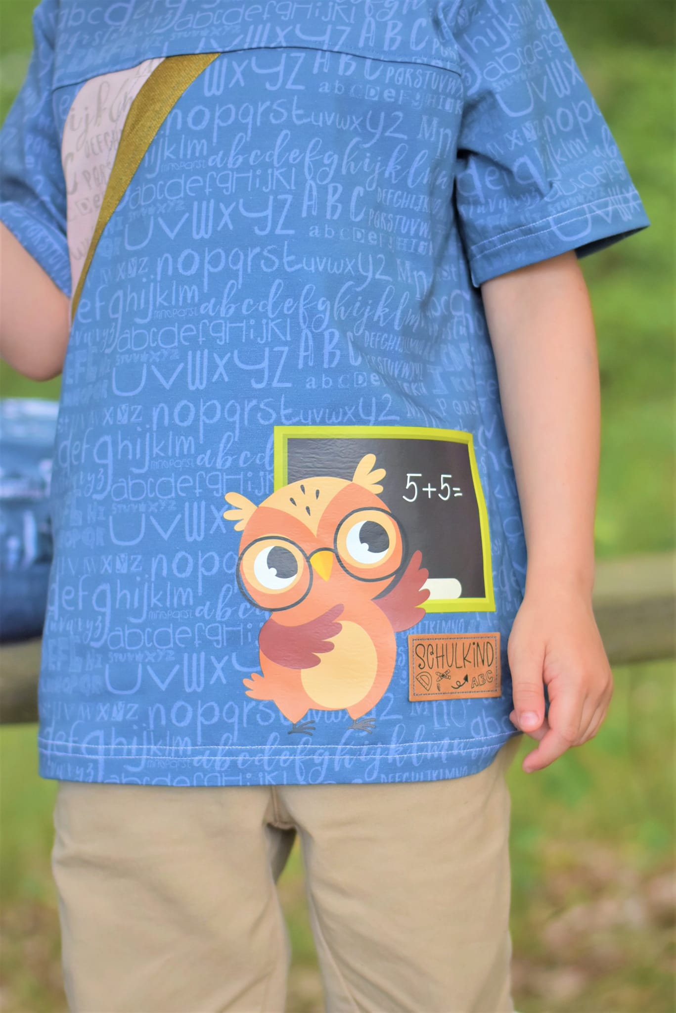 0,5m Bio-Jersey Leseratte ABC-Kombi nebelgrau