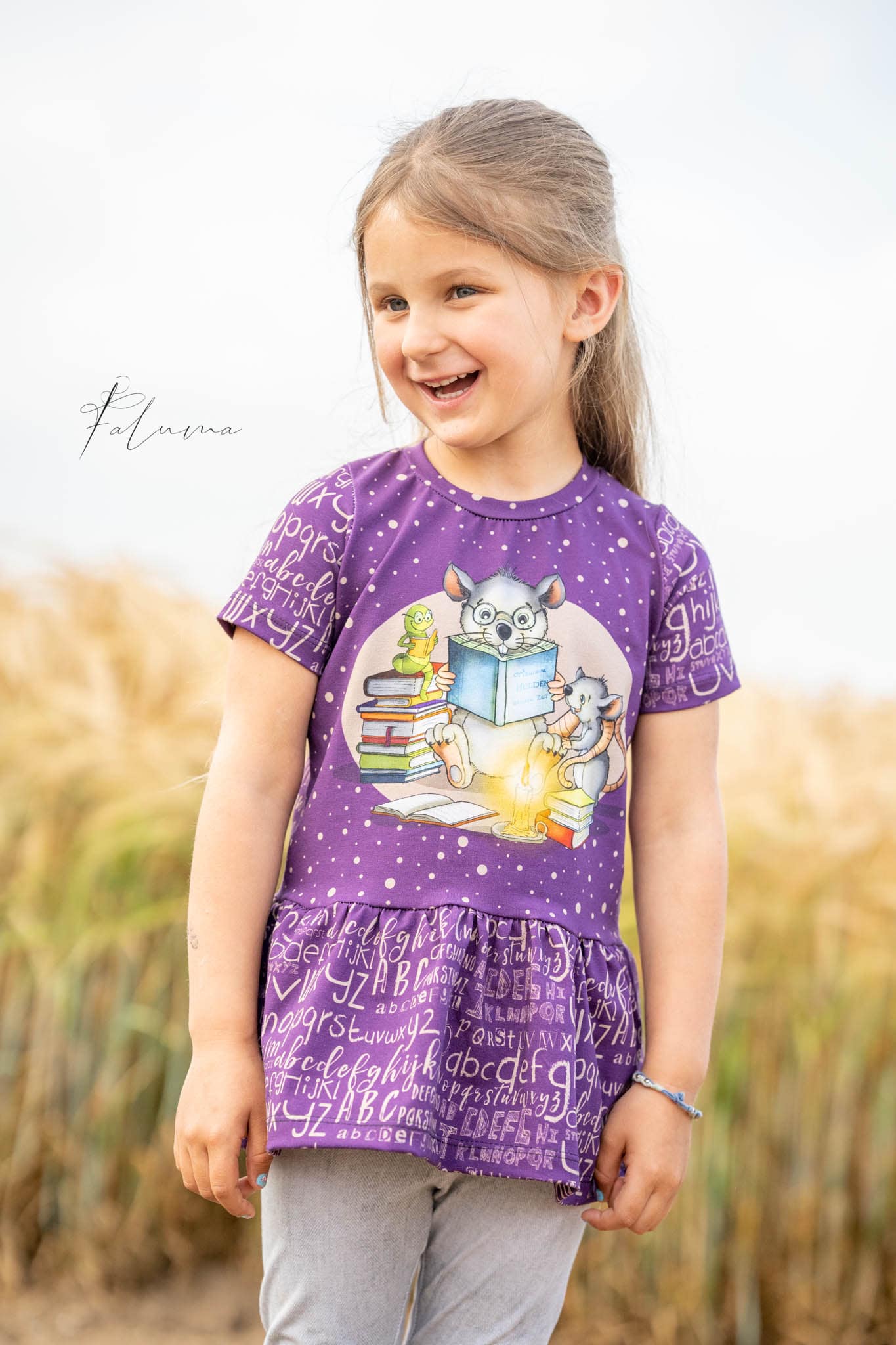 Bio-Jersey Leseratte lila