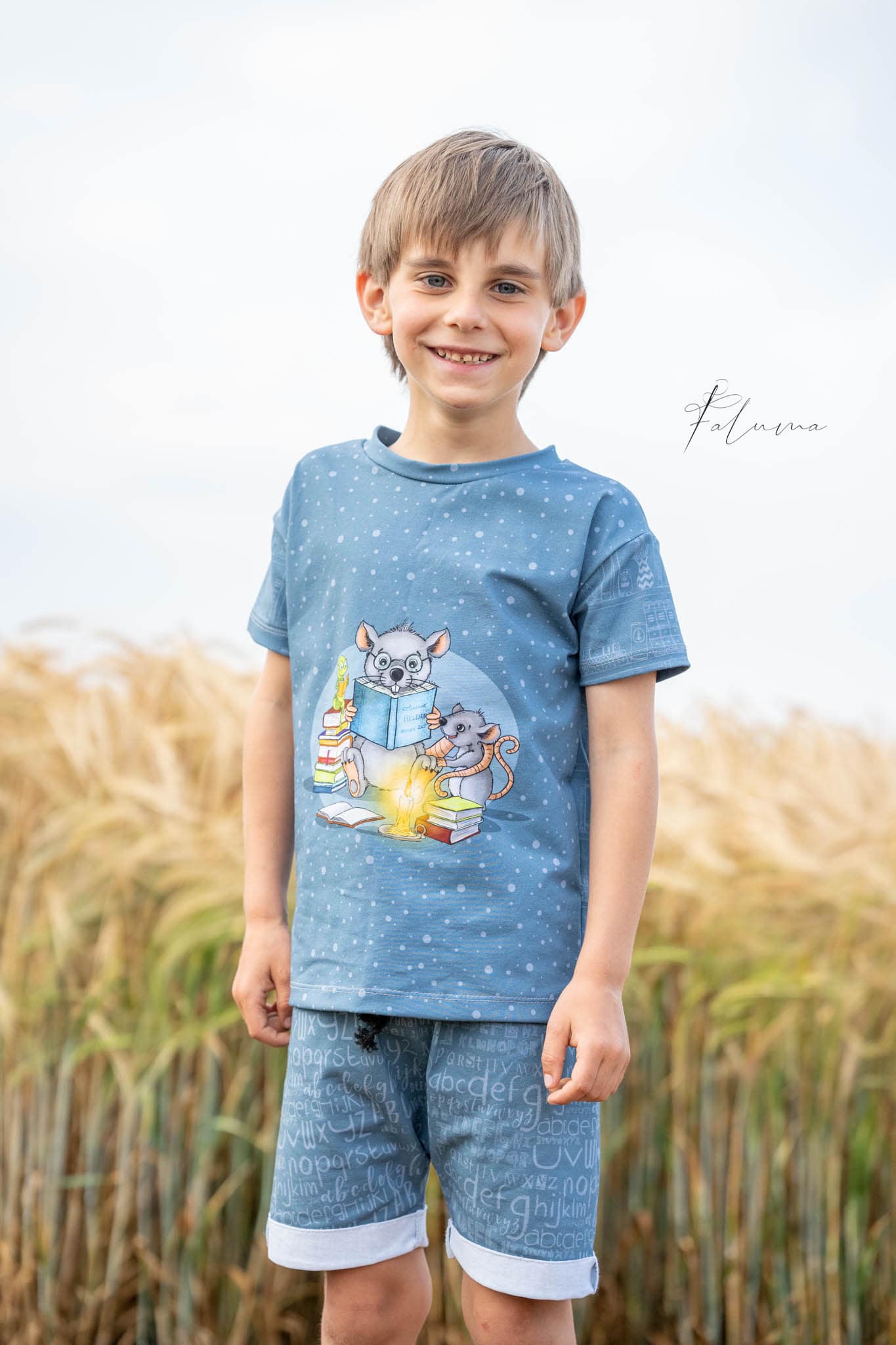 Bio-Jersey Leseratte nebelgrau