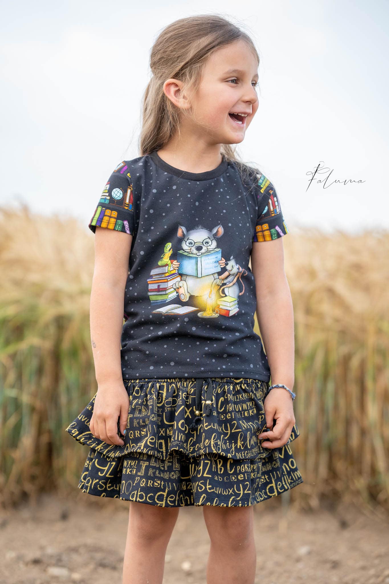 Bio-Jersey Leseratte schwarz