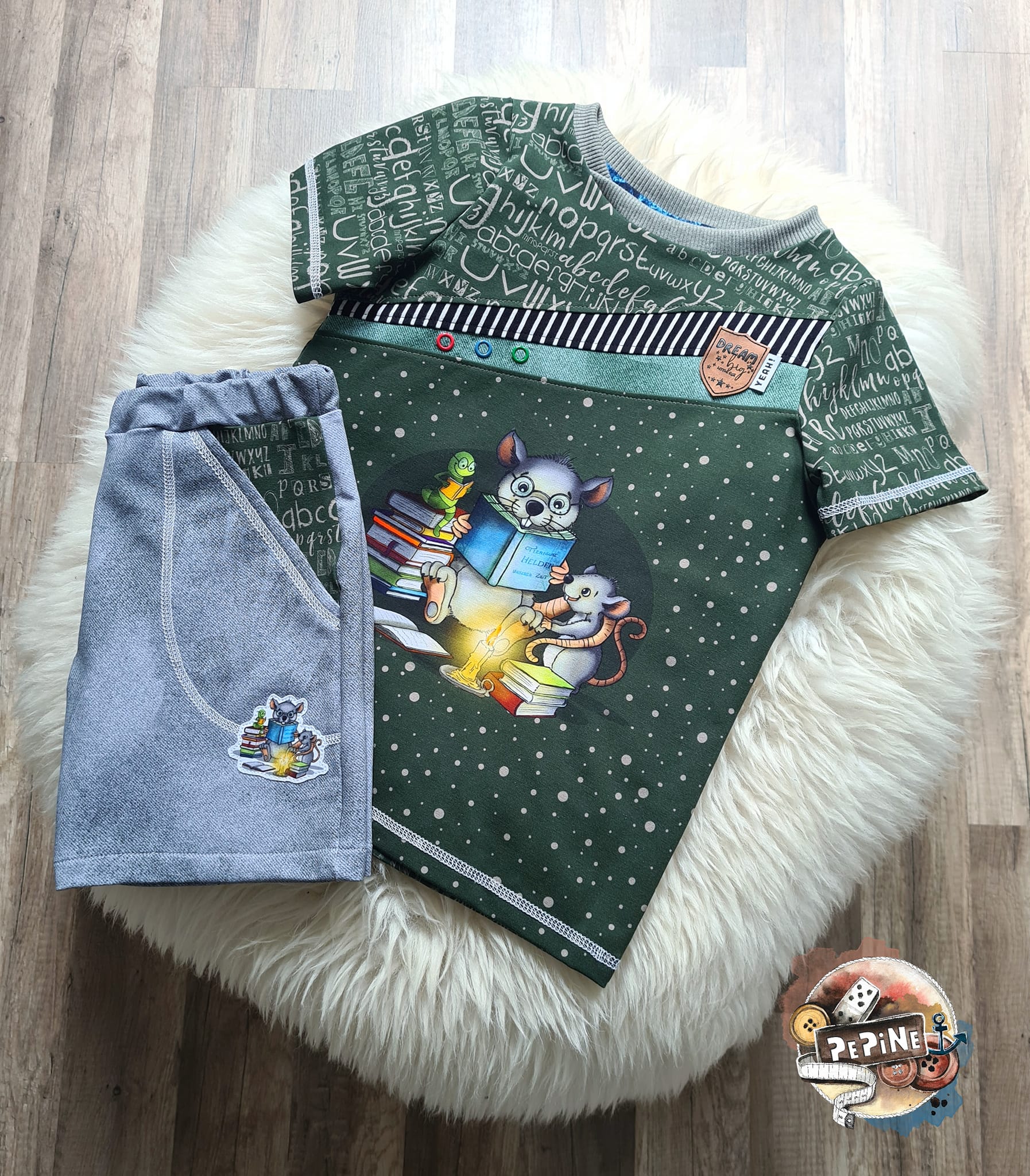 Bio-Jersey Leseratte dunkelolive