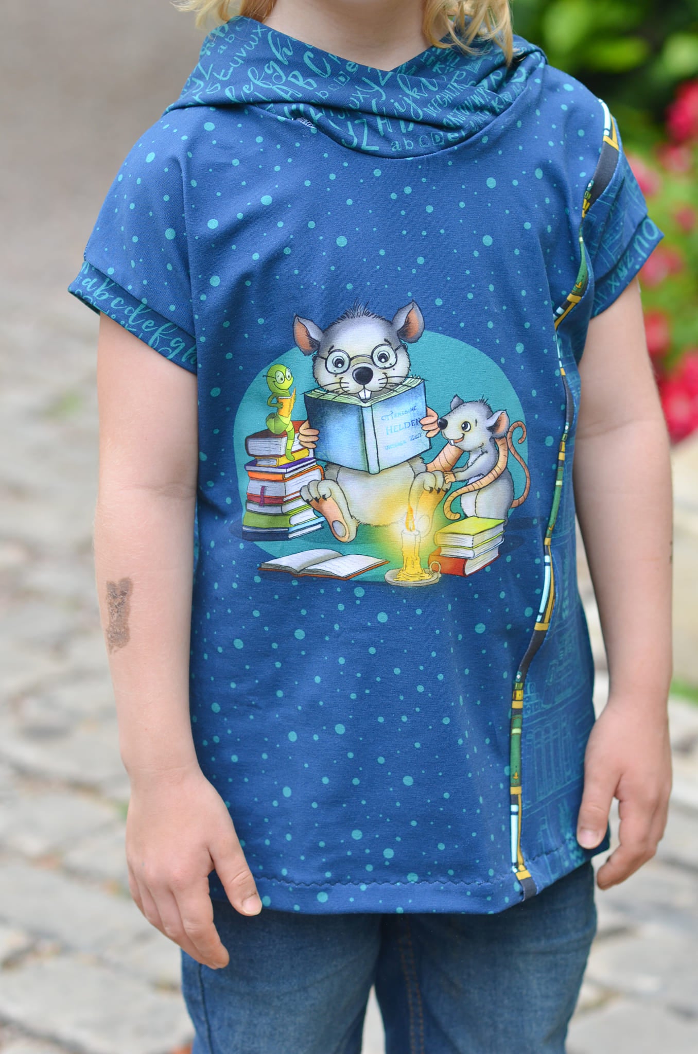 Bio-Jersey Leseratte dunkelpetrol