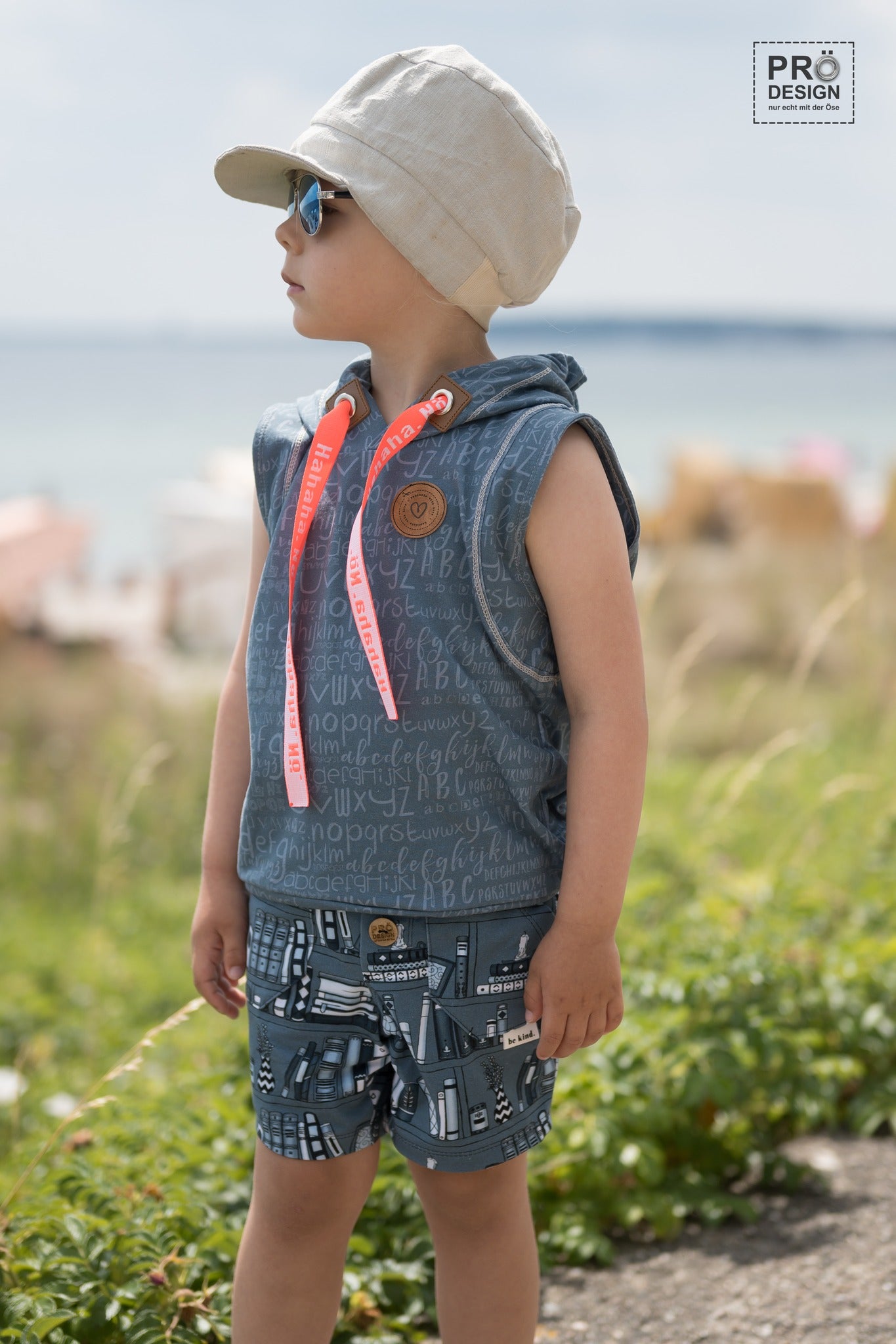 0,5m Bio-Jersey Leseratte ABC-Kombi nebelgrau