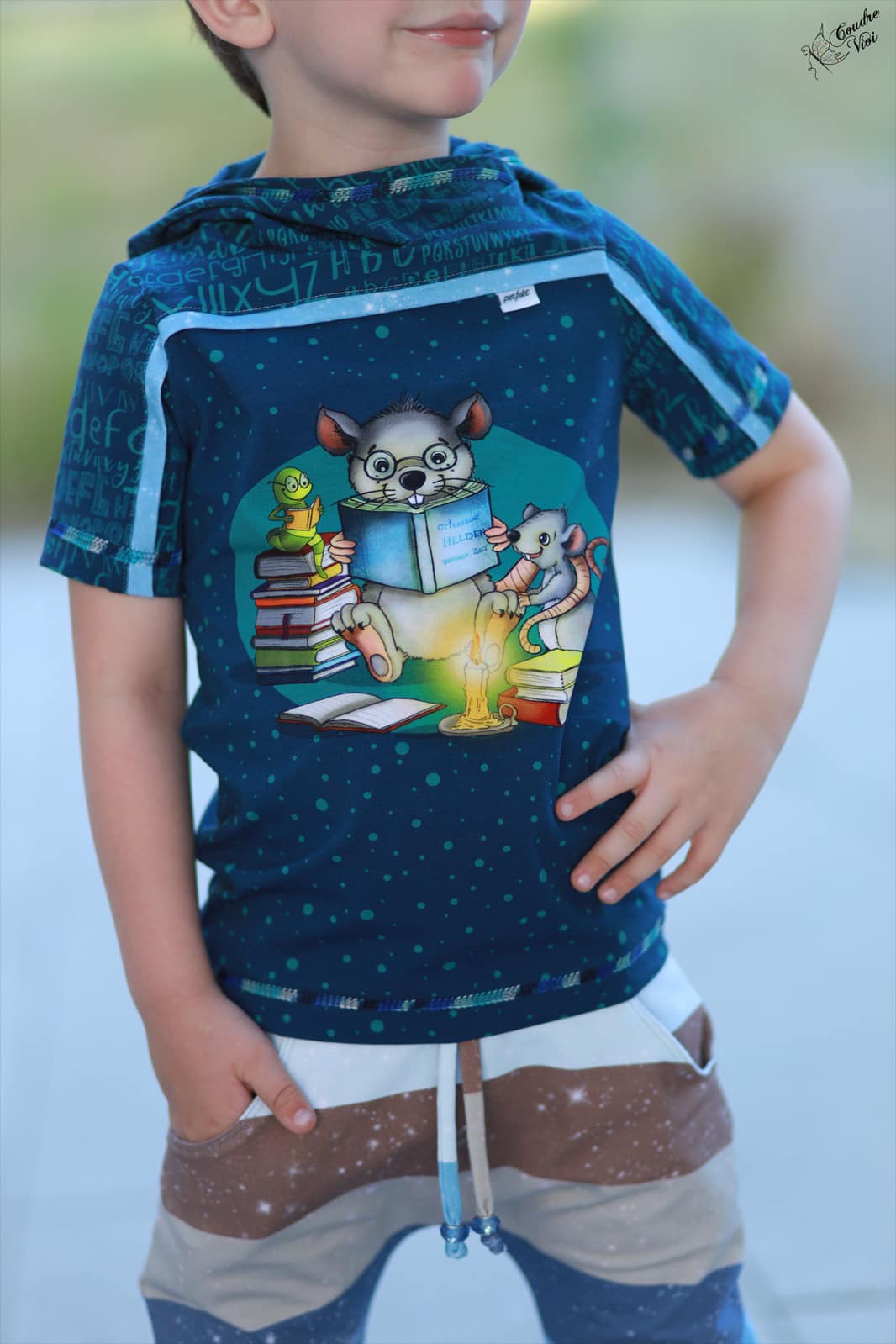 Bio-Jersey Leseratte dunkelpetrol