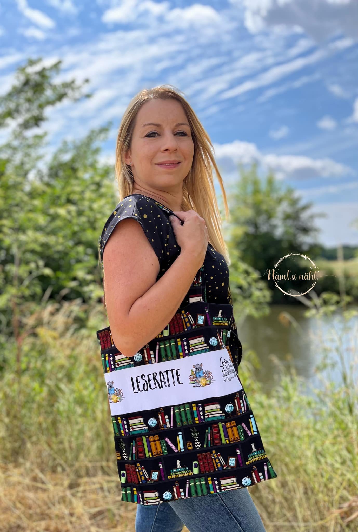 Bio-Jersey Leseratte schwarz