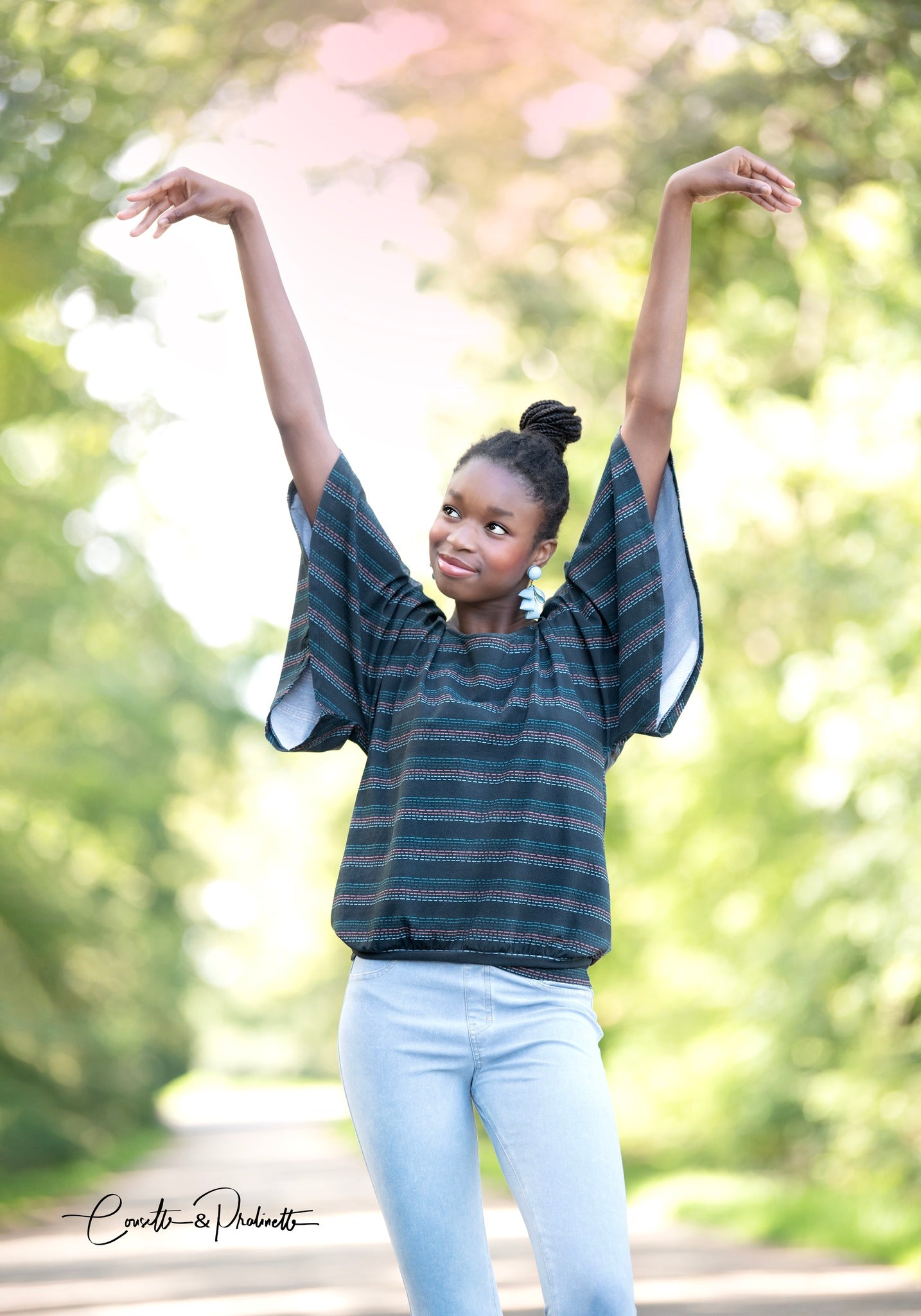 0,5m Bio-Jersey Charlie "Big Hug" Stripes dunkelgrau