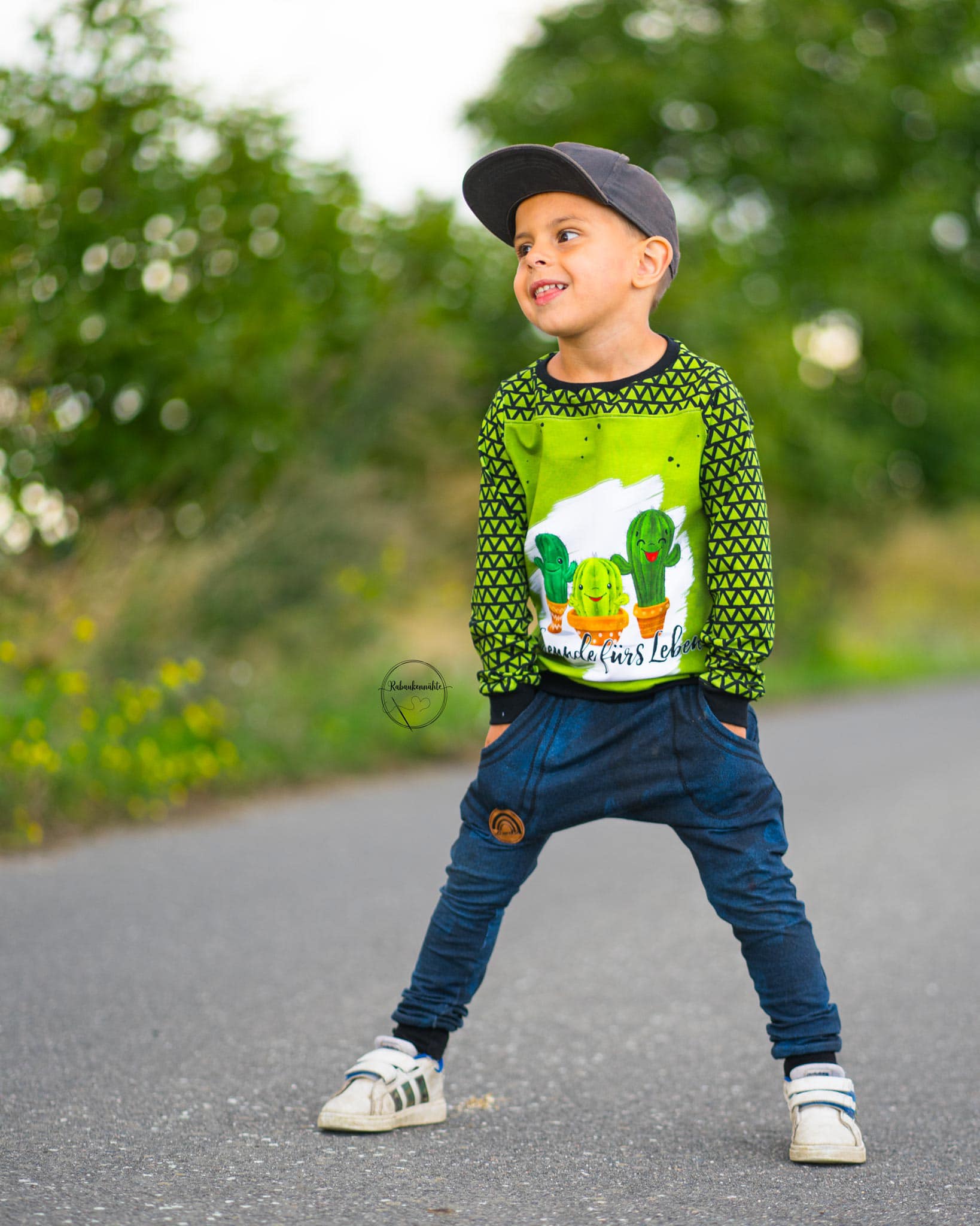 Bio-Jersey Kakteen "Freunde fürs Leben" olive