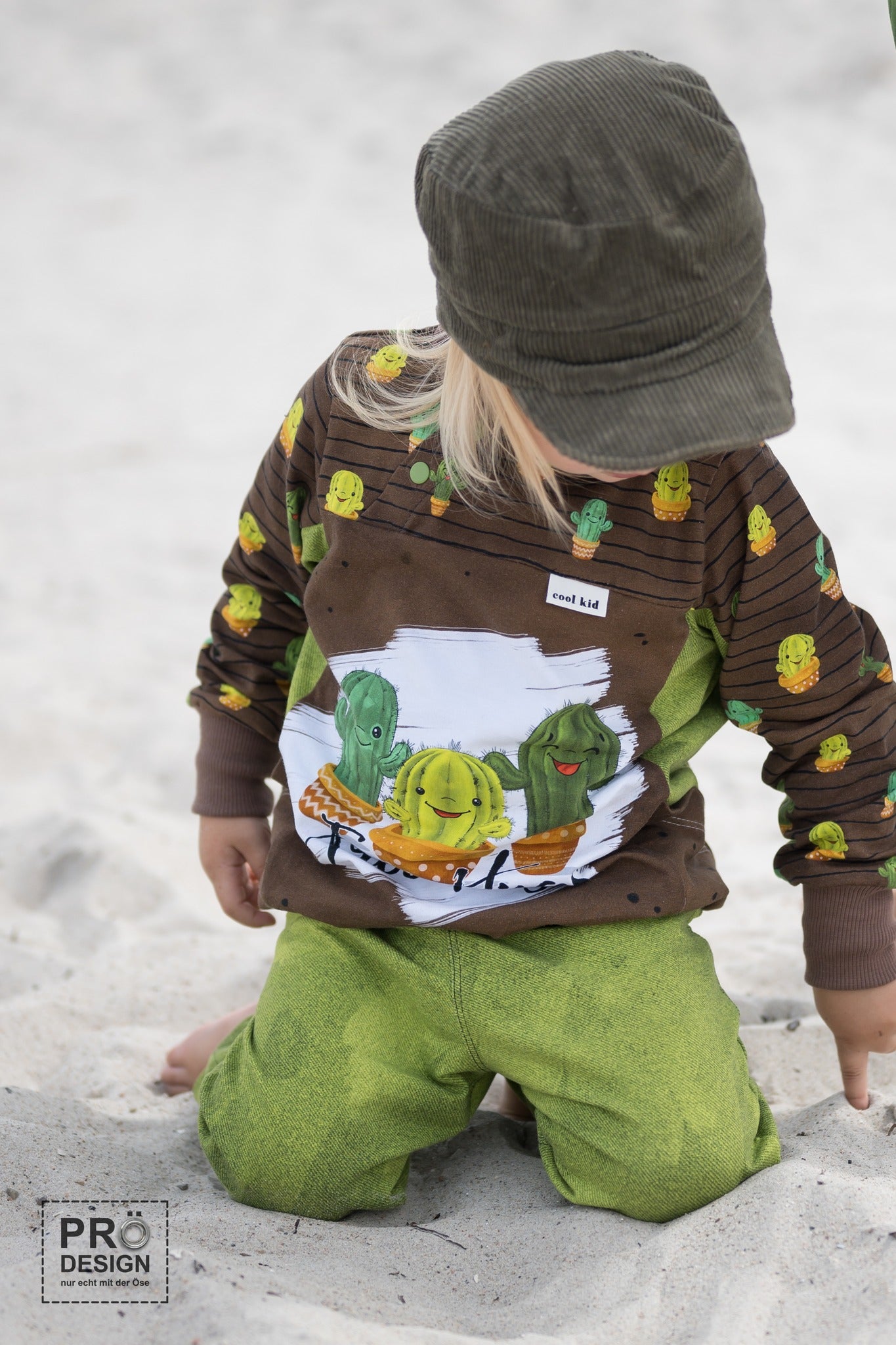 Bio-Jersey Kakteen "Free Hugs" mocca