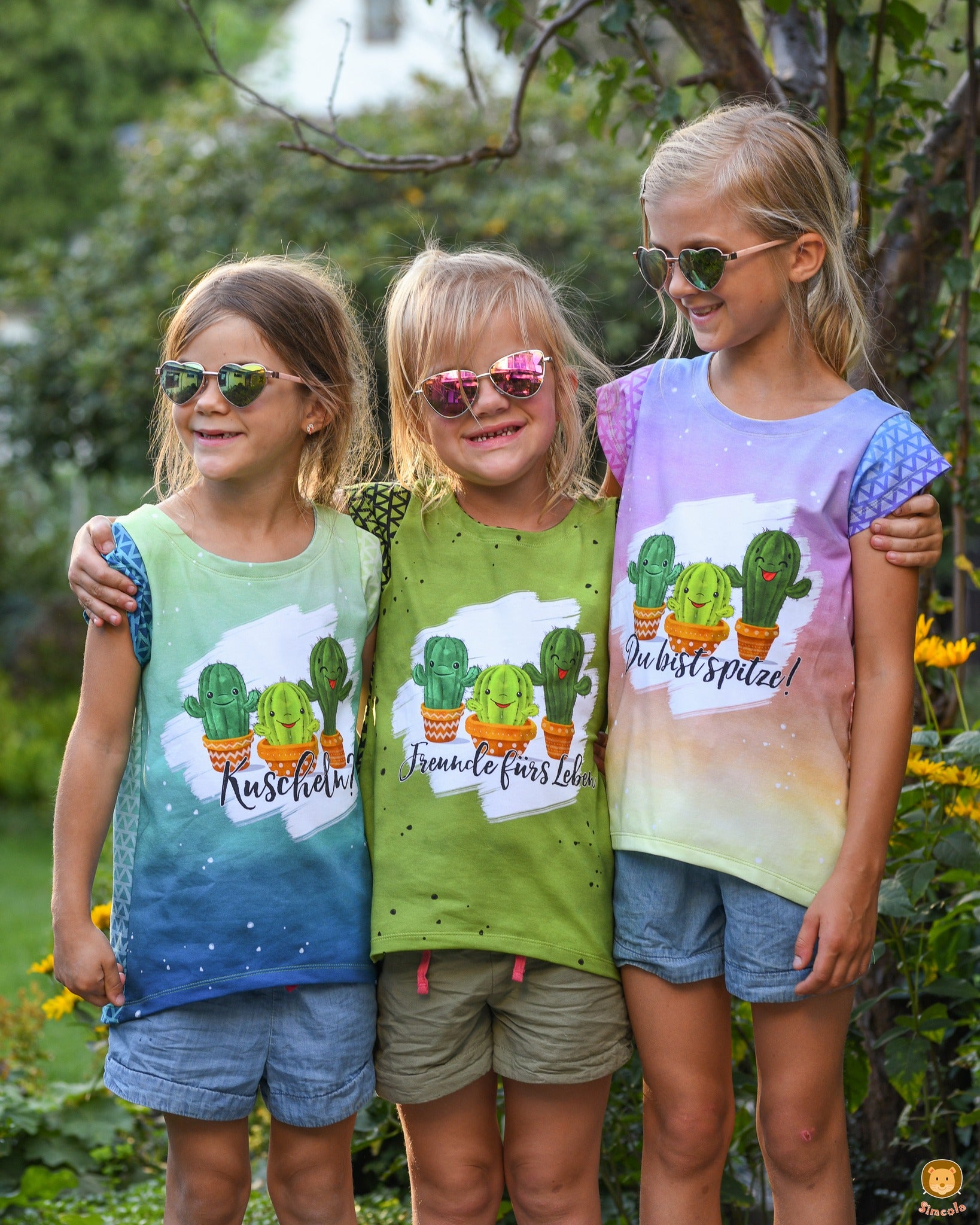 Bio-Jersey Kakteen "Kuscheln?" gelbblau