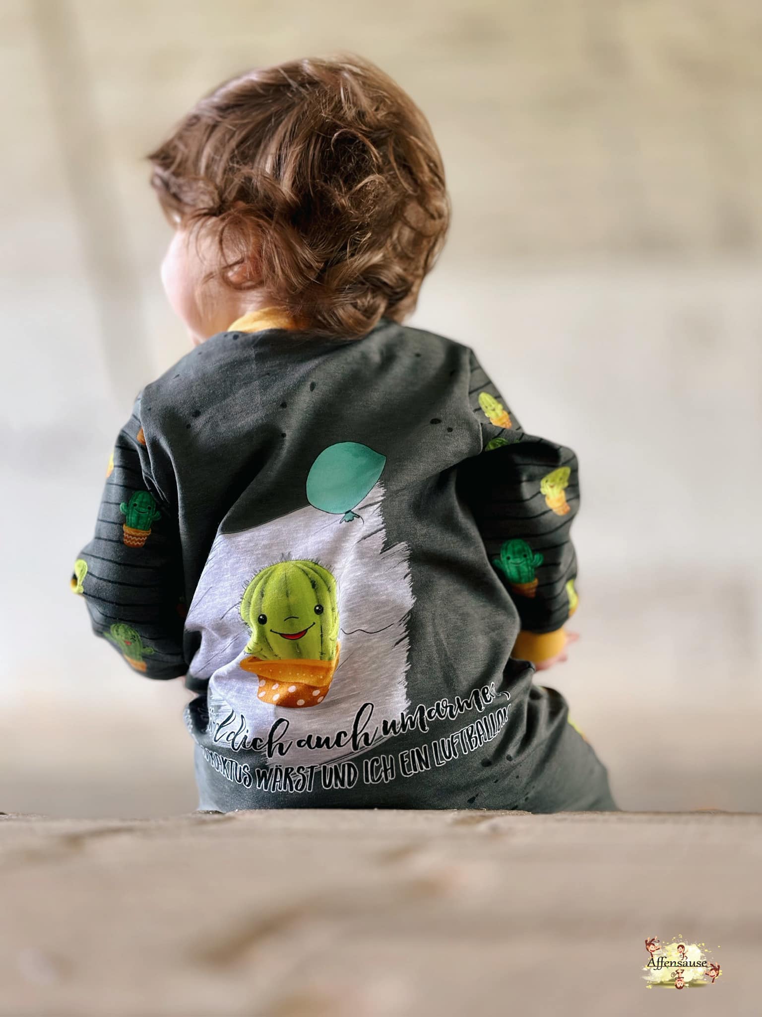 Bio-Jersey Kakteen "Ich würd dich auch umarmen..." graumeliert