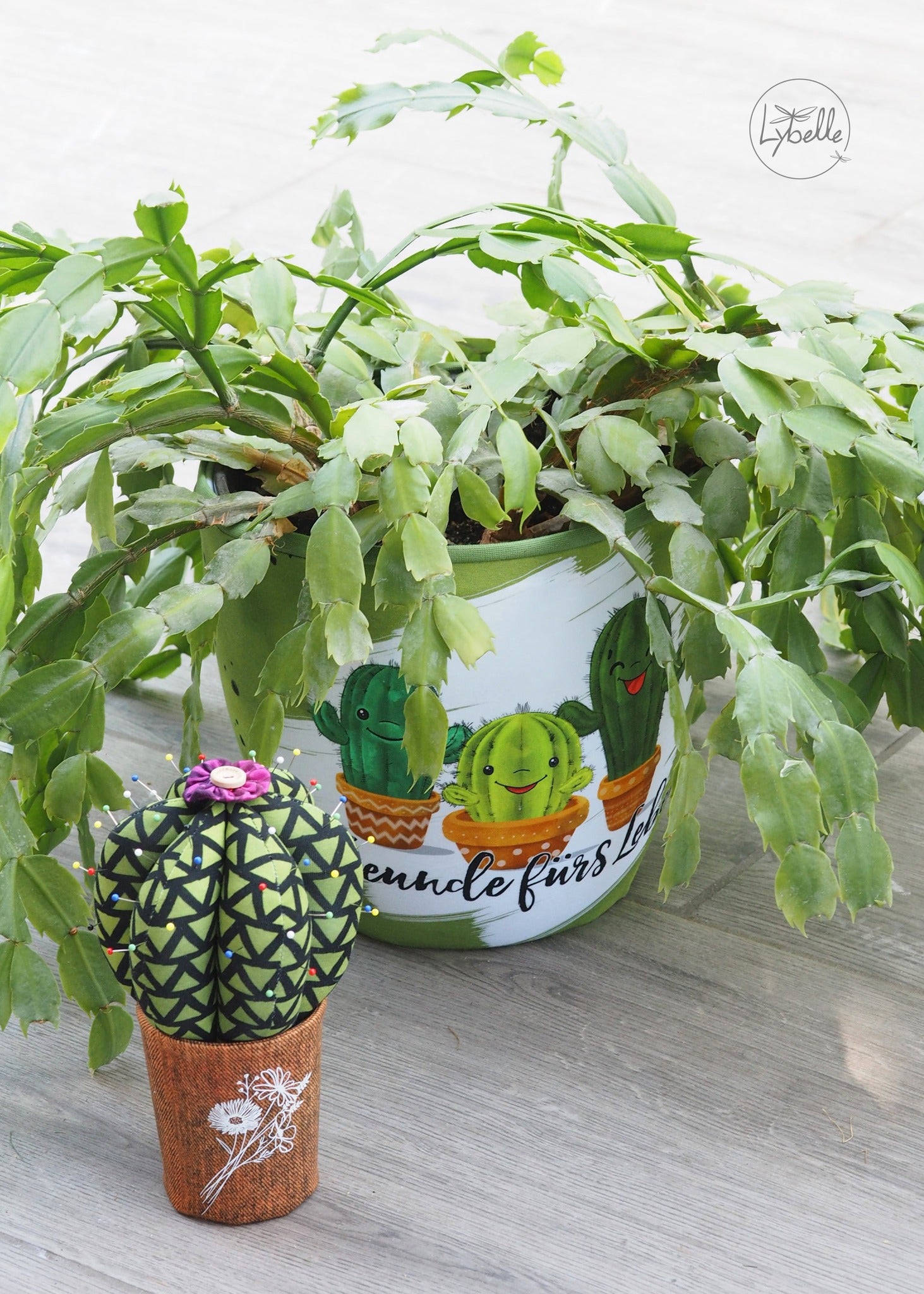 Bio-Jersey Kakteen "Freunde fürs Leben" olive