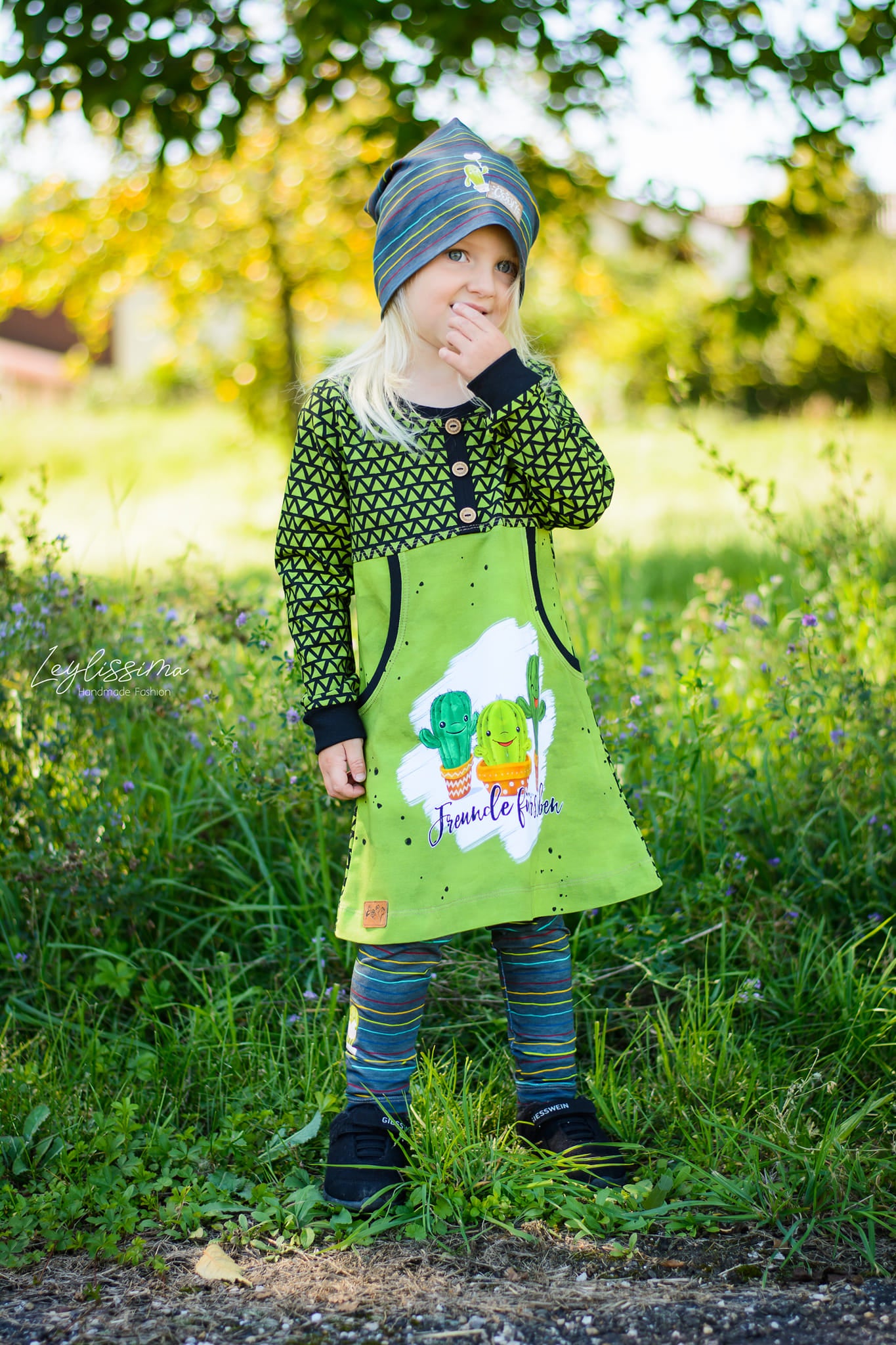 Bio-Jersey Kakteen "Freunde fürs Leben" olive