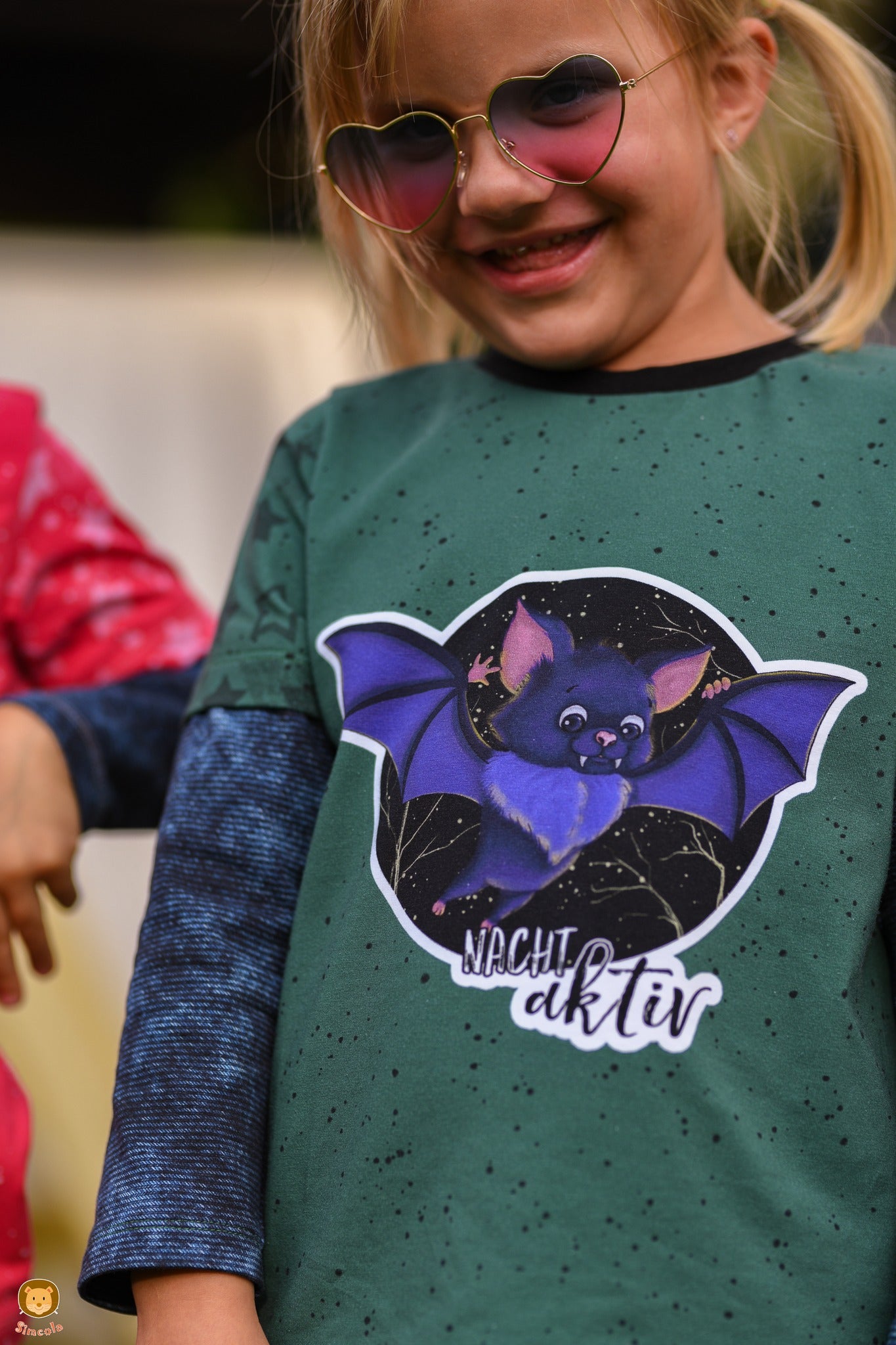 Bio-Jersey Fledermaus nachtaktiv dunkelsmaragd