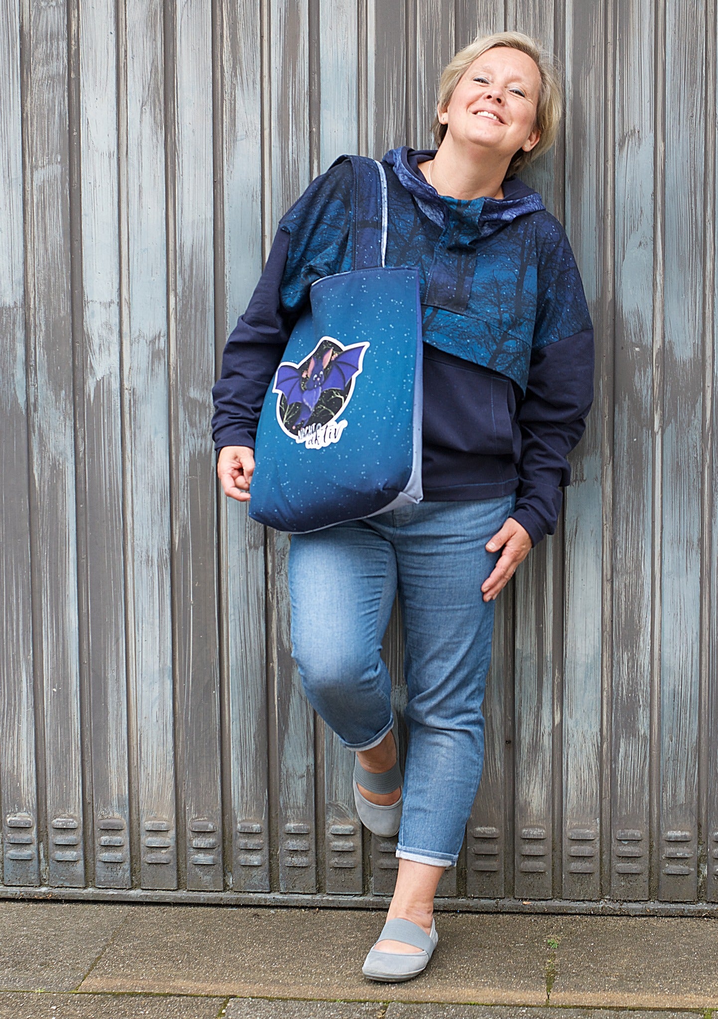 Bio-Jersey Fledermaus nachtaktiv Verlauf dunkelblau