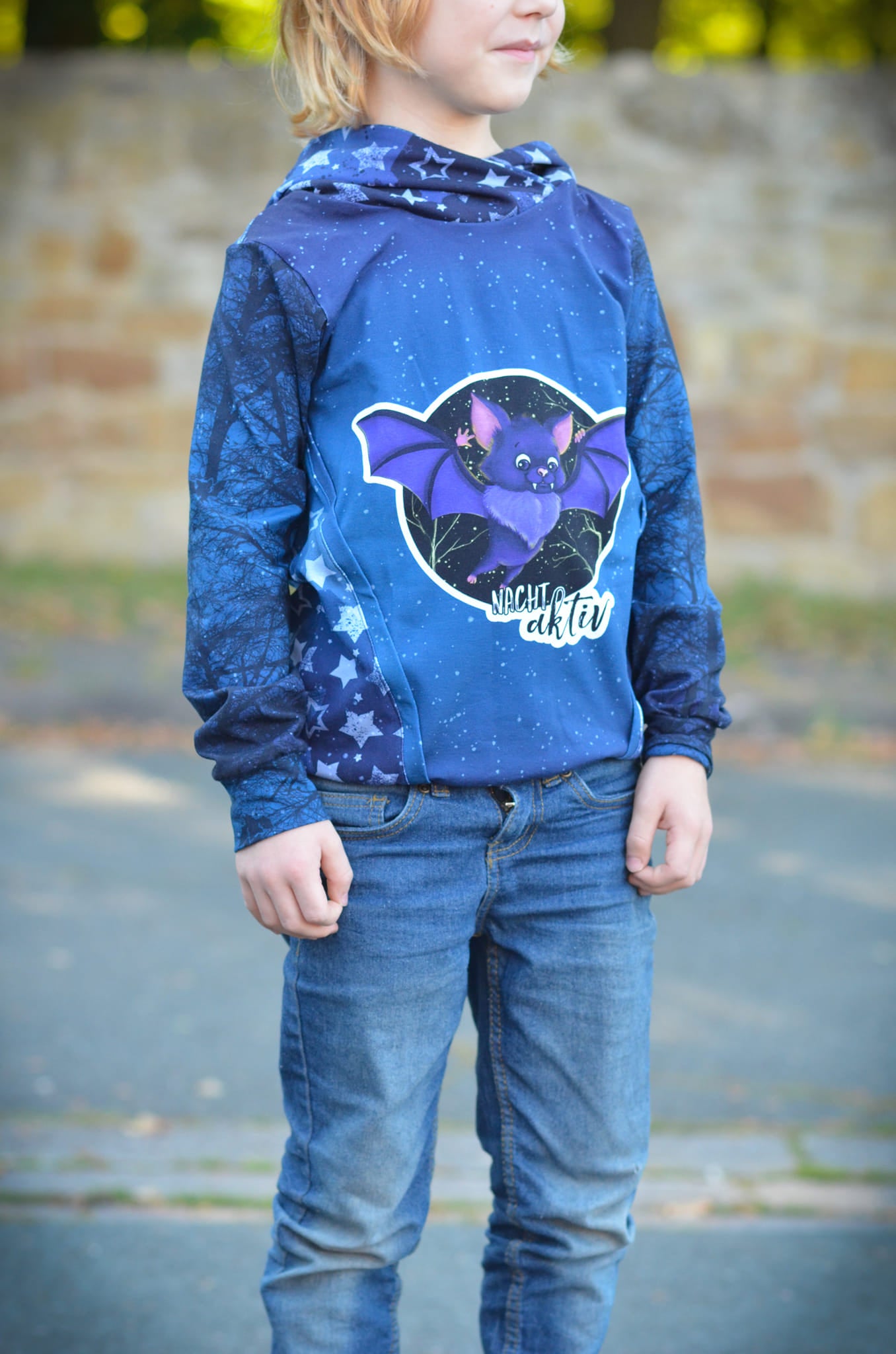 Bio-Jersey Fledermaus nachtaktiv Verlauf dunkelblau