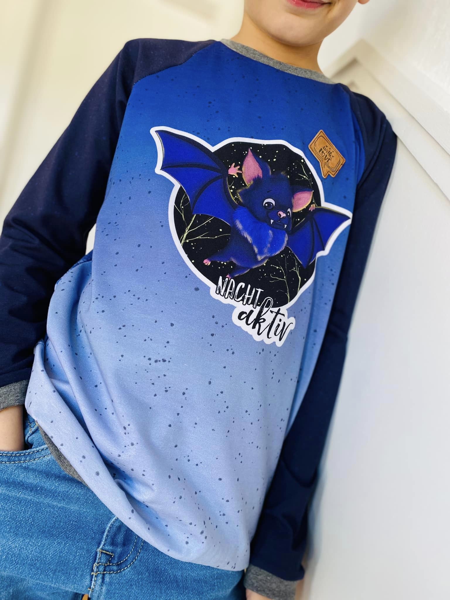 Bio-Jersey Fledermaus nachtaktiv Verlauf blau