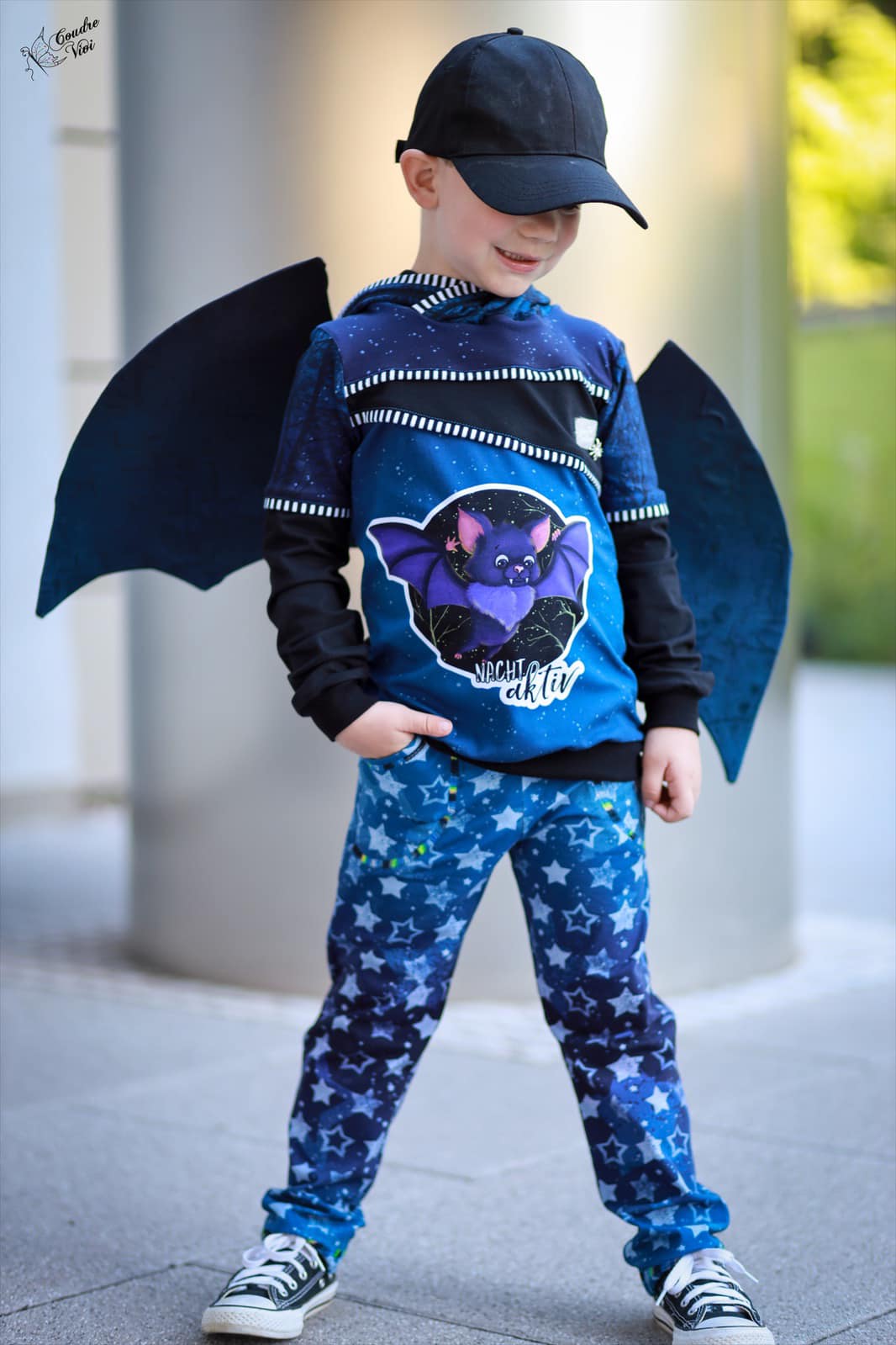 Bio-Jersey Fledermaus nachtaktiv Verlauf dunkelblau