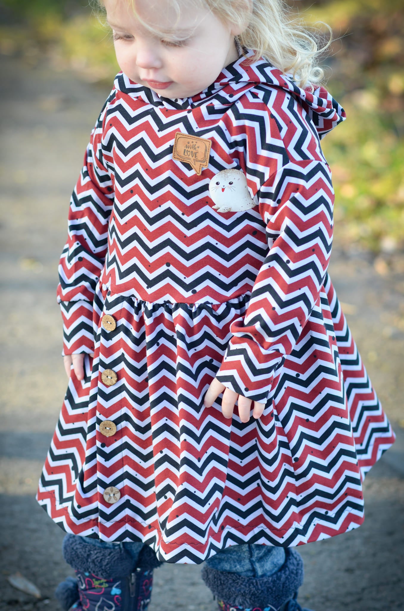 0,5m Bio-Jersey "BEEP beep" Chevron rot