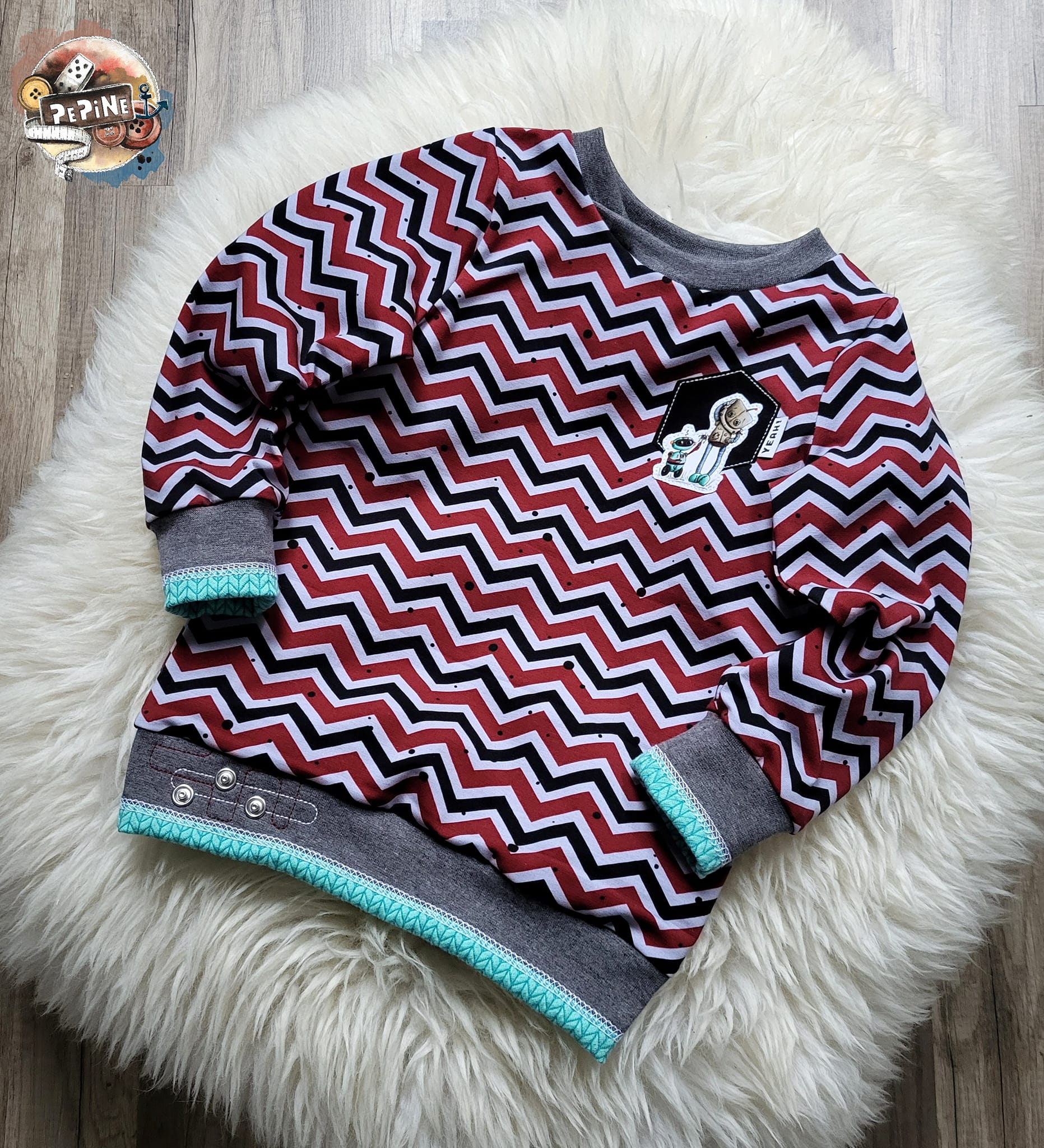 0,5m Bio-Jersey "BEEP beep" Chevron rot