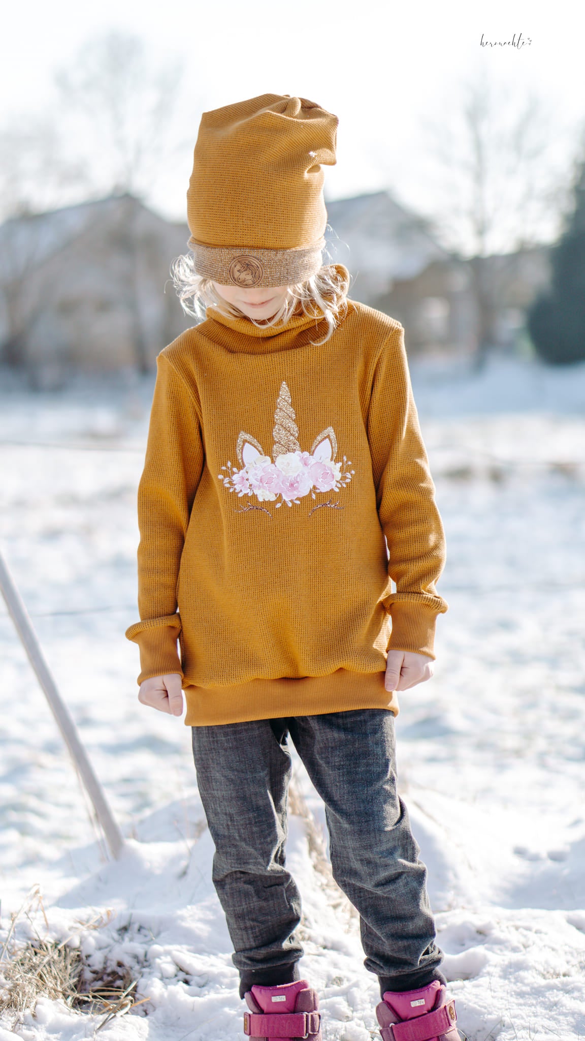 0,5m Waffelstrick senf 1313