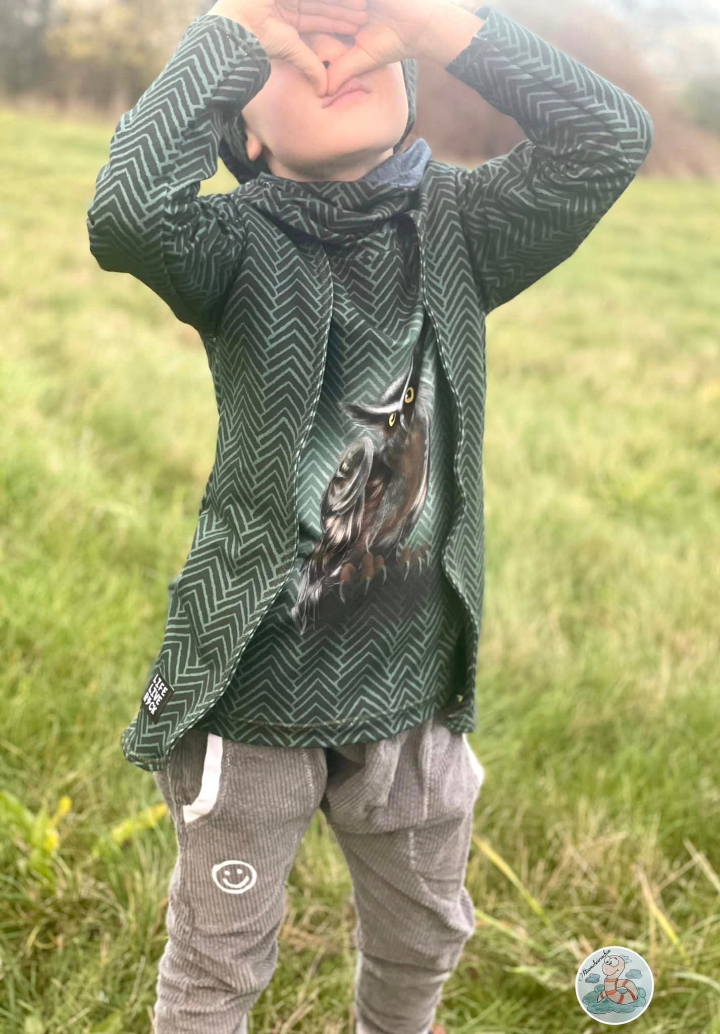 Bio-Sommersweat Owl at Night greygreen