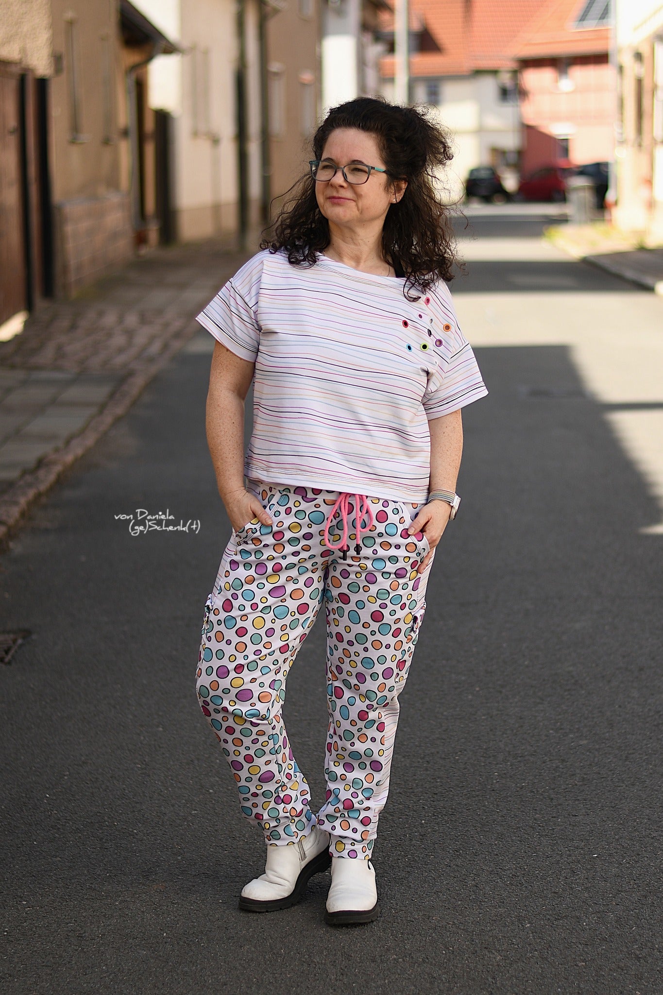 0,5m Bio-Sommersweat Unicorn Dreams Kombi Kreise hell