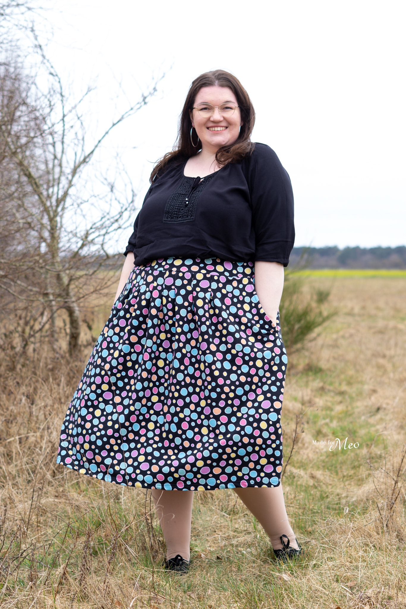 0,5m Bio-Sommersweat Unicorn Dreams Kombi Kreise dunkel