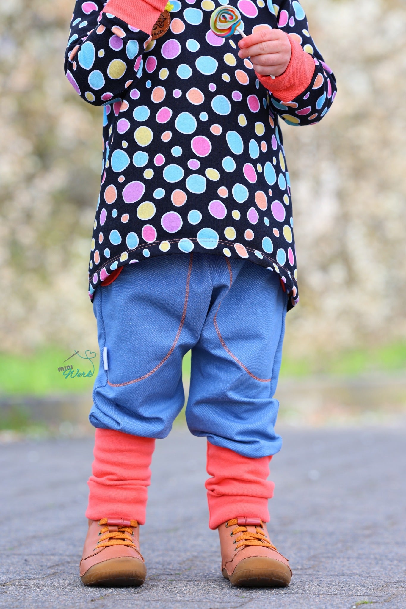 0,5m Bio-Sommersweat Unicorn Dreams Kombi Kreise dunkel