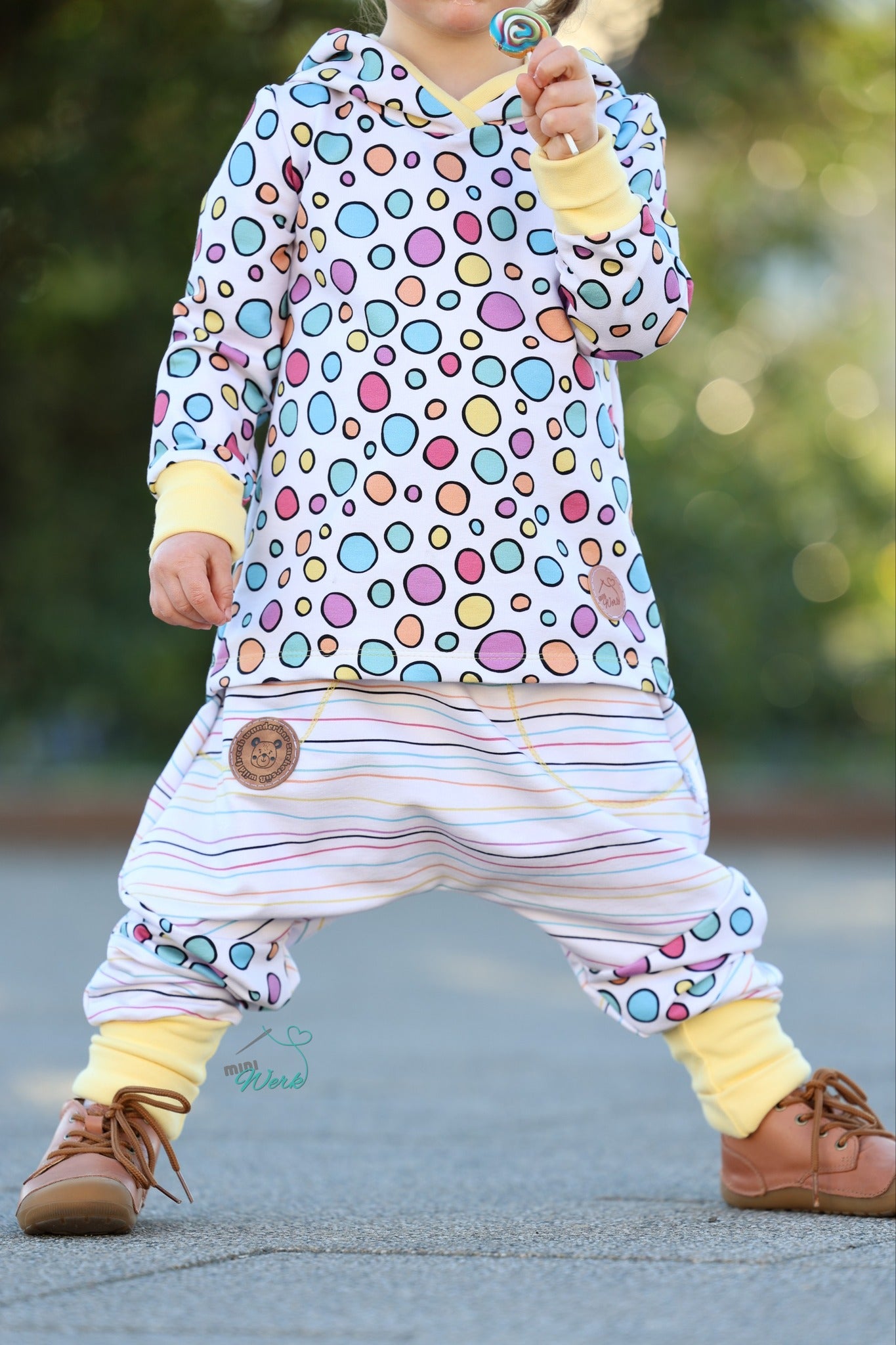 0,5m Bio-Sommersweat Unicorn Dreams Kombi Kreise hell