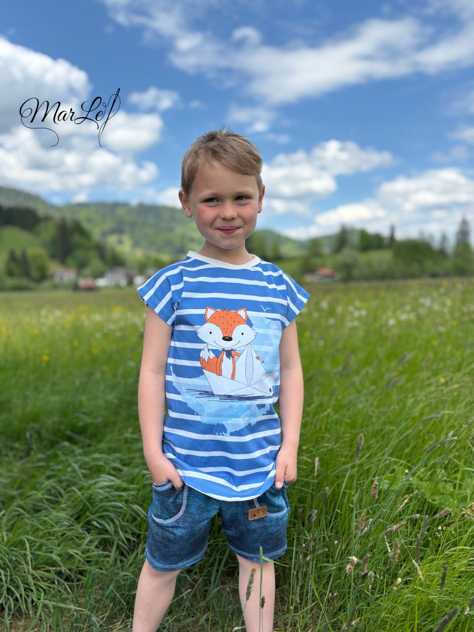 Bio-Jersey Fuchsmatrose blau – Rapport ca. 58cm (+/- 5cm)