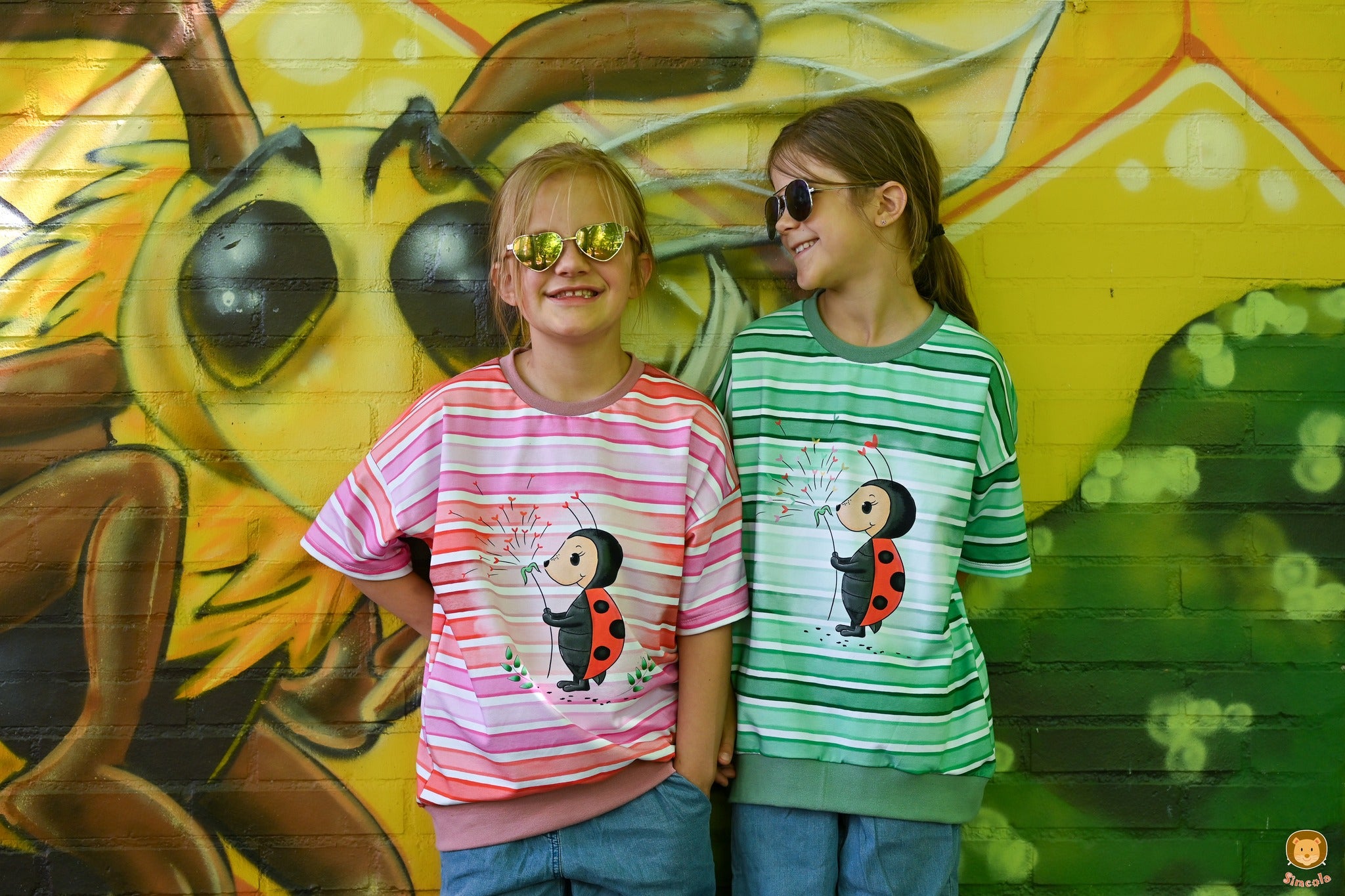 Bio-Jersey Marienkäfer grün - Rapport ca. 58cm (+/- 5cm)