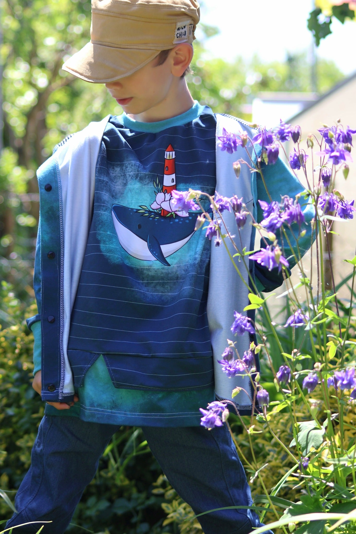 Bio-Jersey Walleuchtturm Wellen – Rapport ca. 58cm (+/- 5cm)