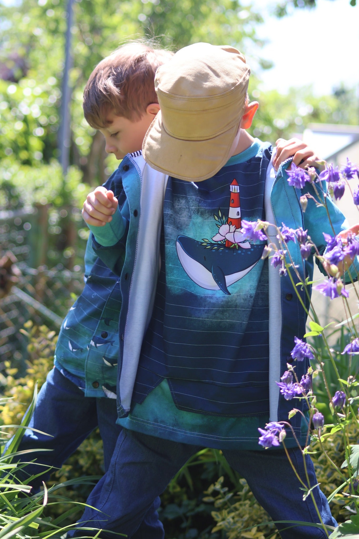 Bio-Jersey Walleuchtturm Wellen – Rapport ca. 58cm (+/- 5cm)